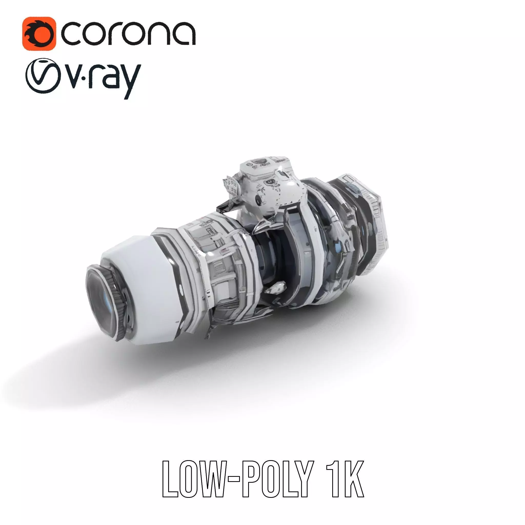 Futuristic Camera Lens Model Pack Low-poly 3D model_14