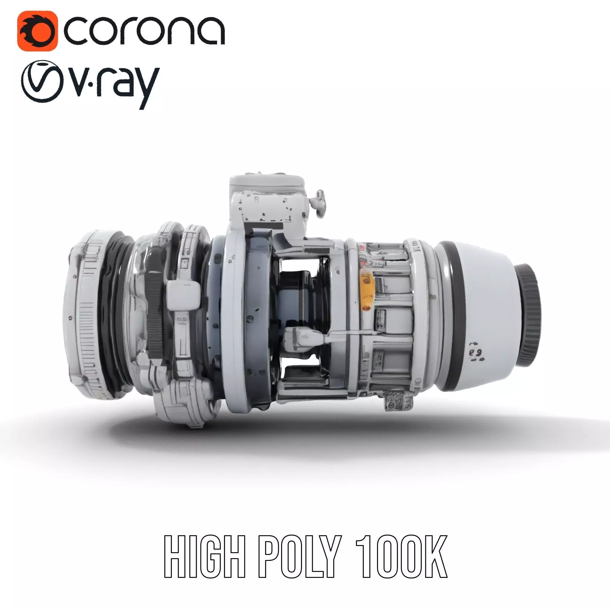 Futuristic Camera Lens Model Pack Low-poly 3D model_23