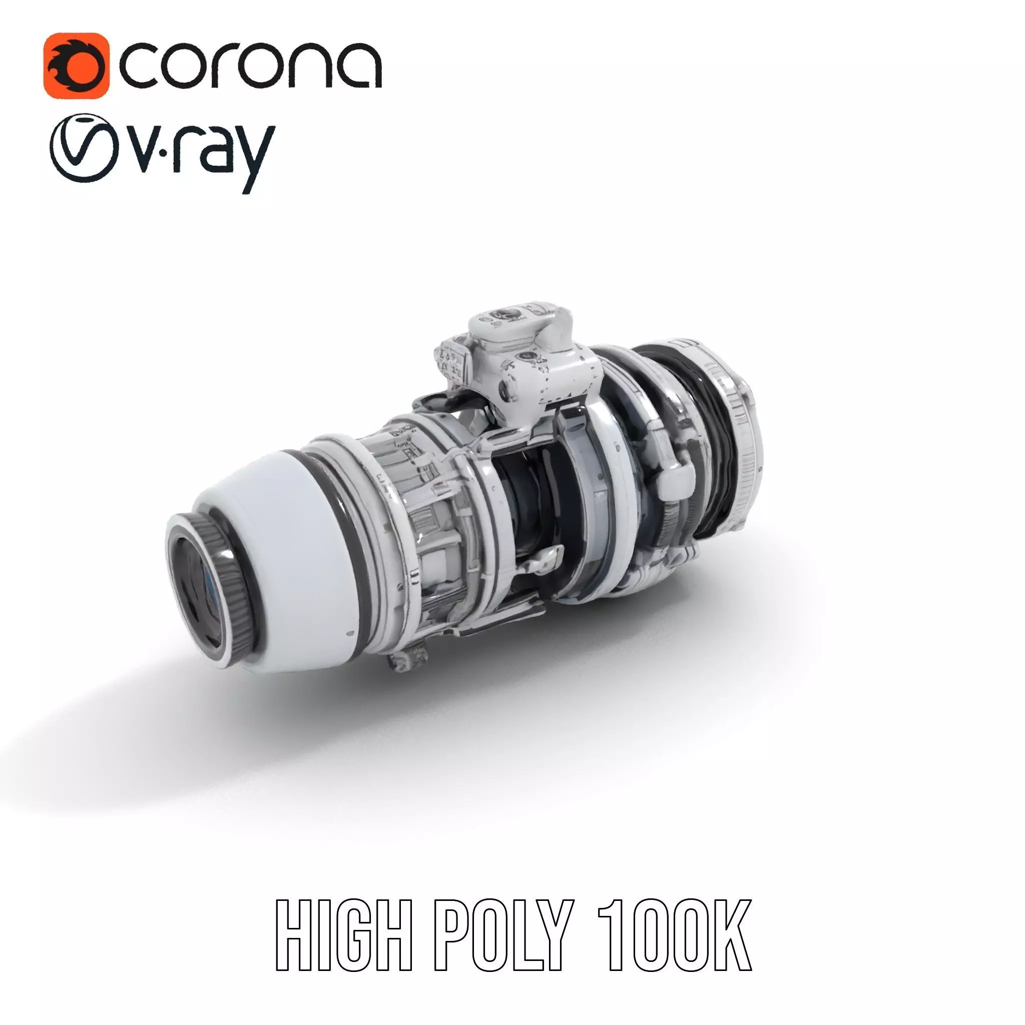 Futuristic Camera Lens Model Pack Low-poly 3D model_10