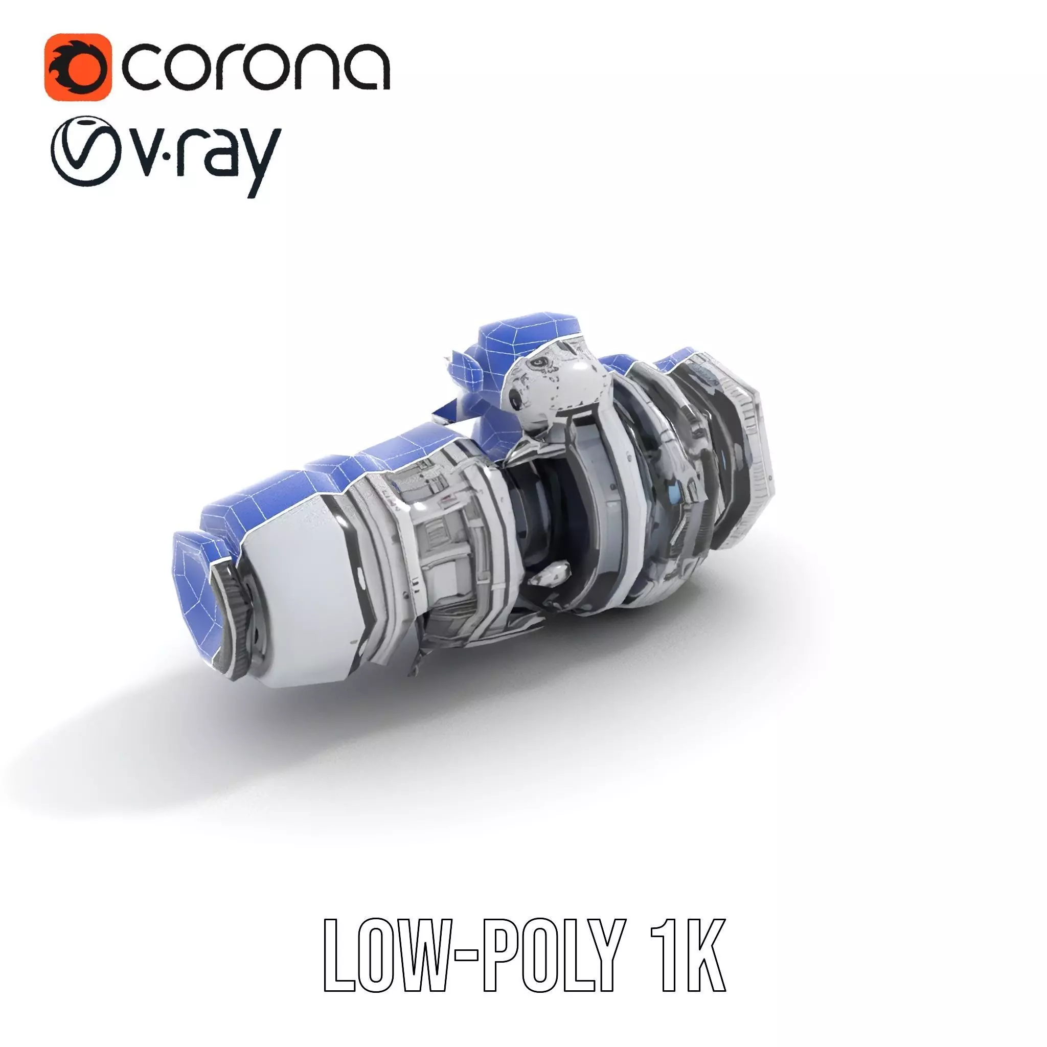 Futuristic Camera Lens Model Pack Low-poly 3D model_9