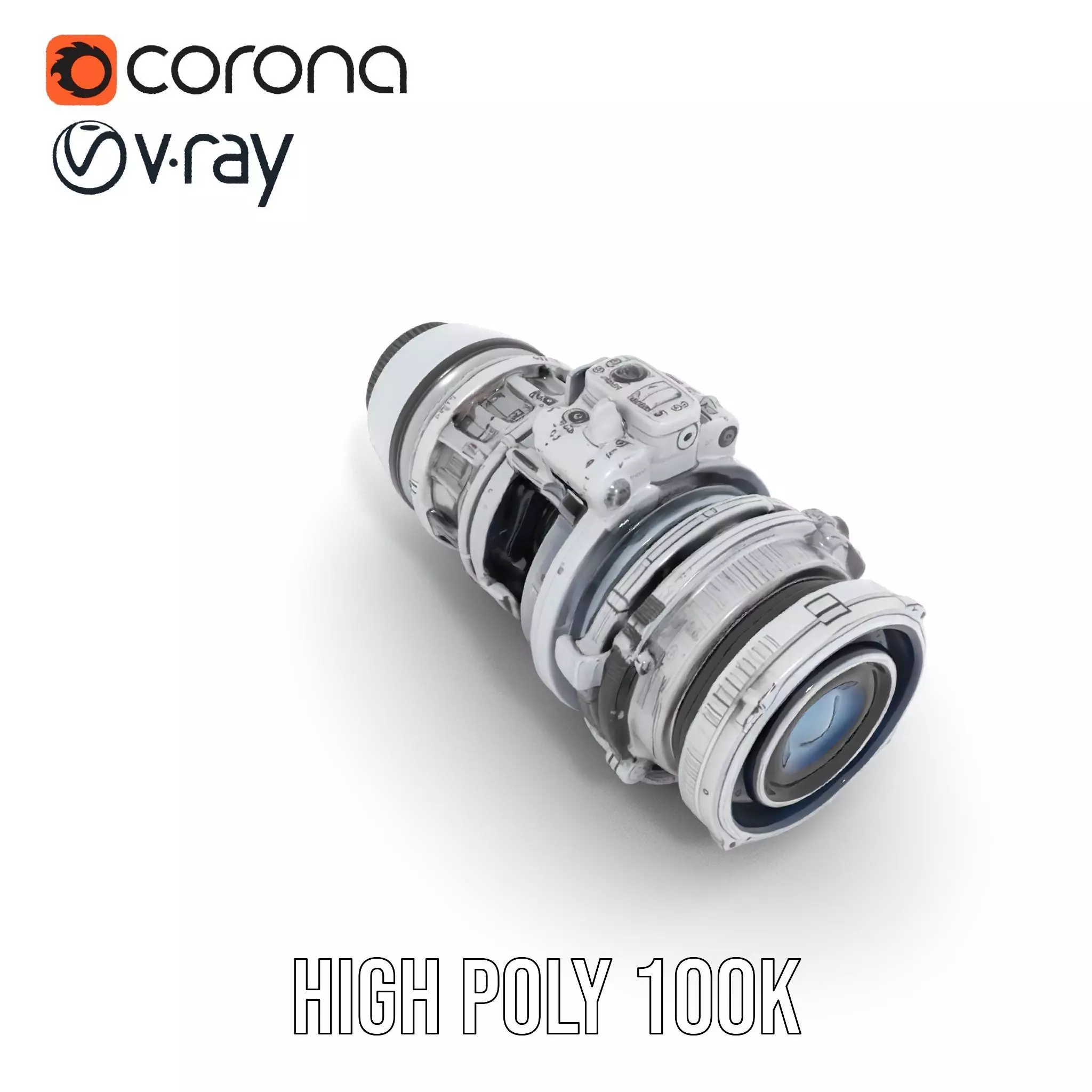 Futuristic Camera Lens Model Pack Low-poly 3D model_15