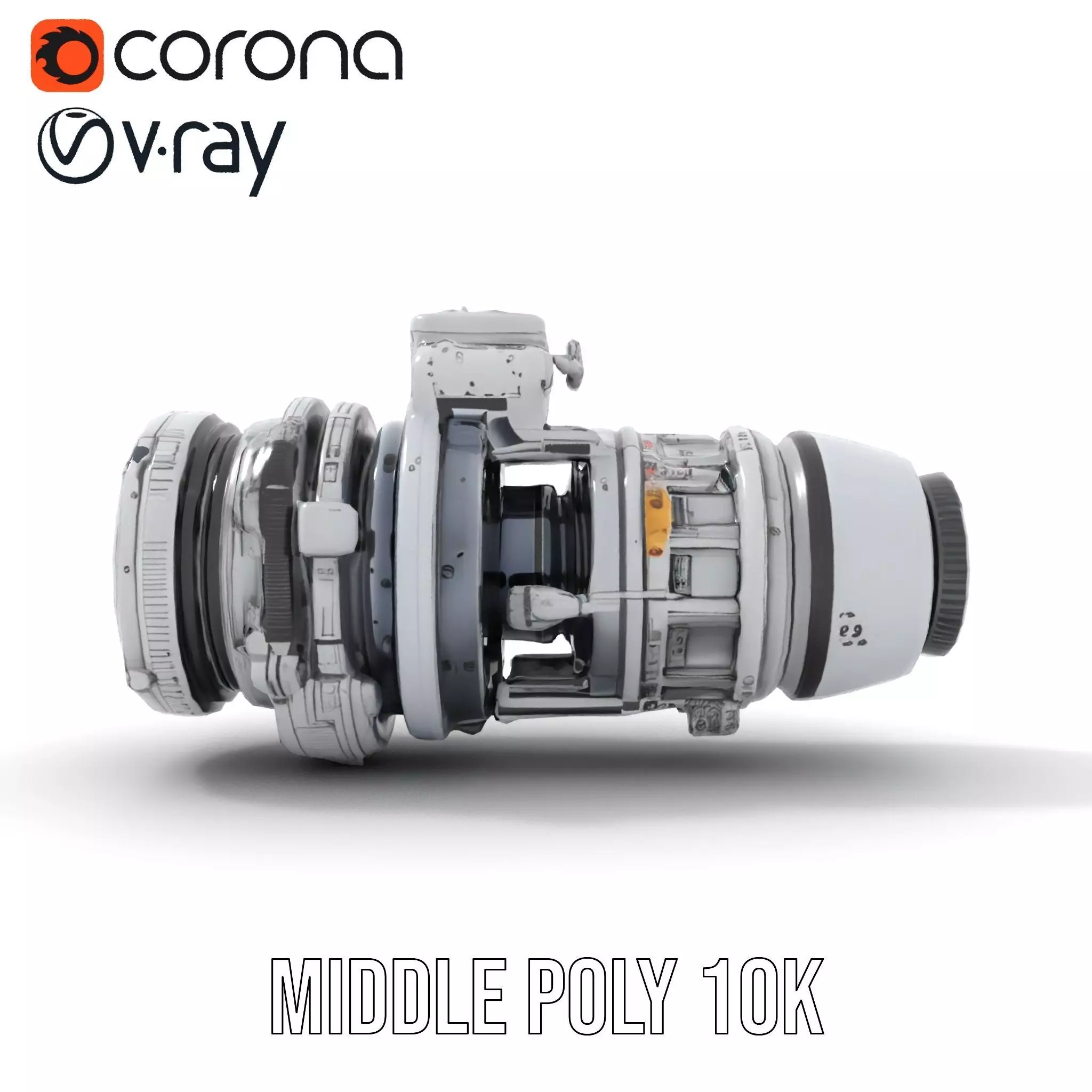 Futuristic Camera Lens Model Pack Low-poly 3D model_7
