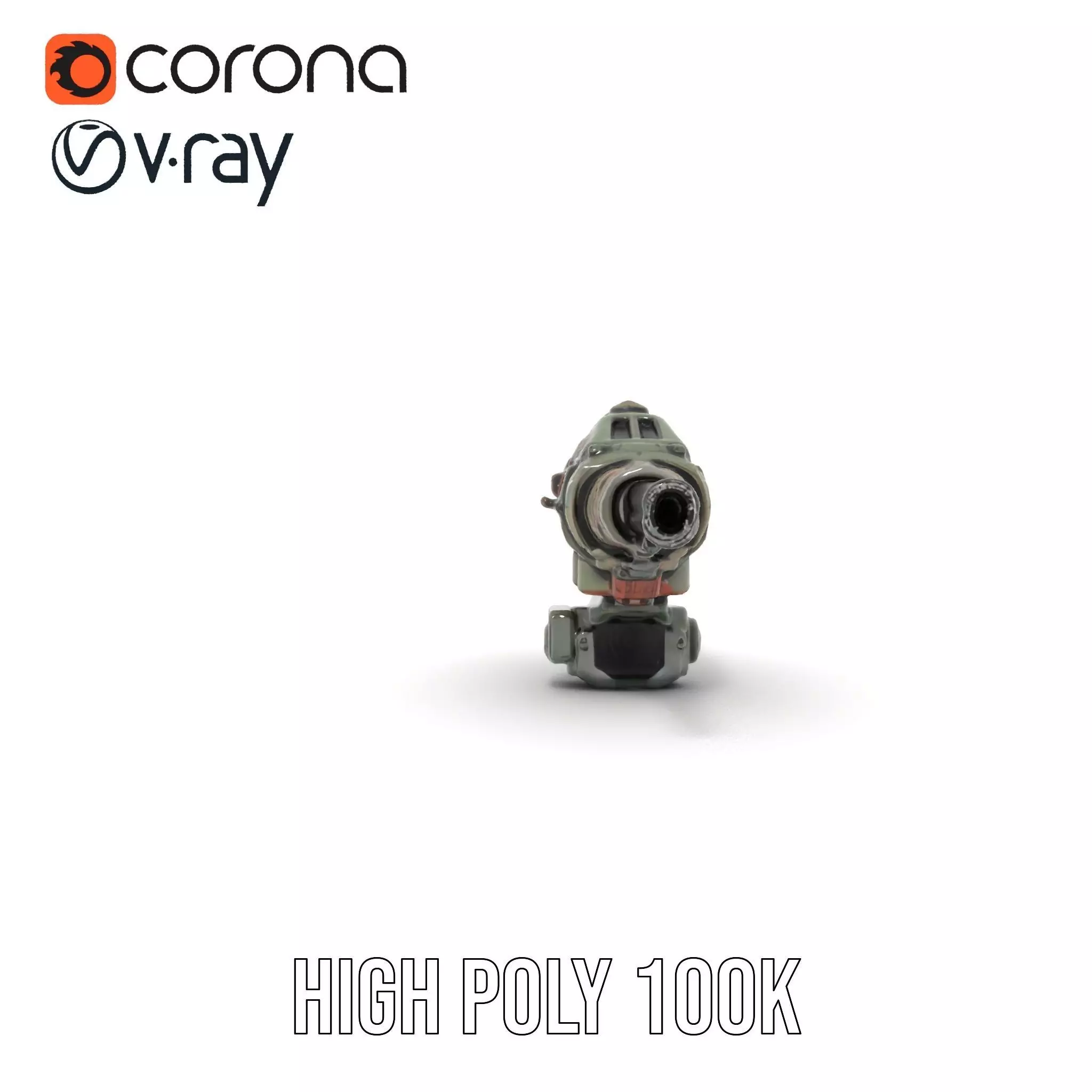 Advanced Camouflaged Turret Weapon Model Pack Low-poly 3D model_29