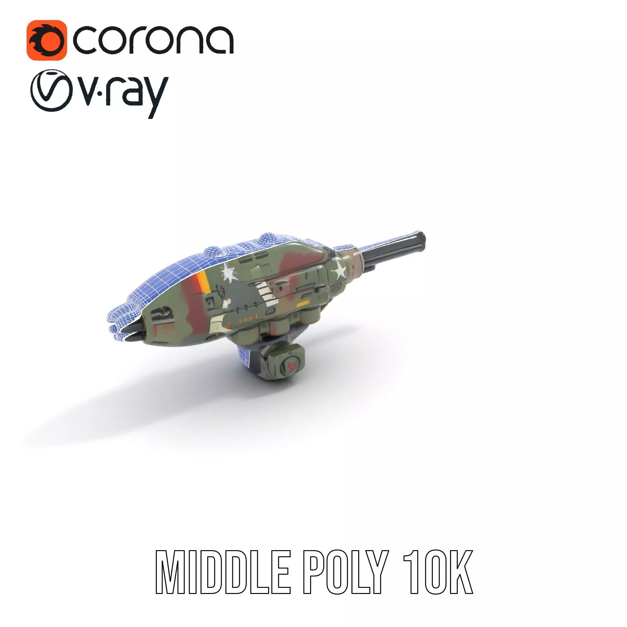Advanced Camouflaged Turret Weapon Model Pack Low-poly 3D model_22