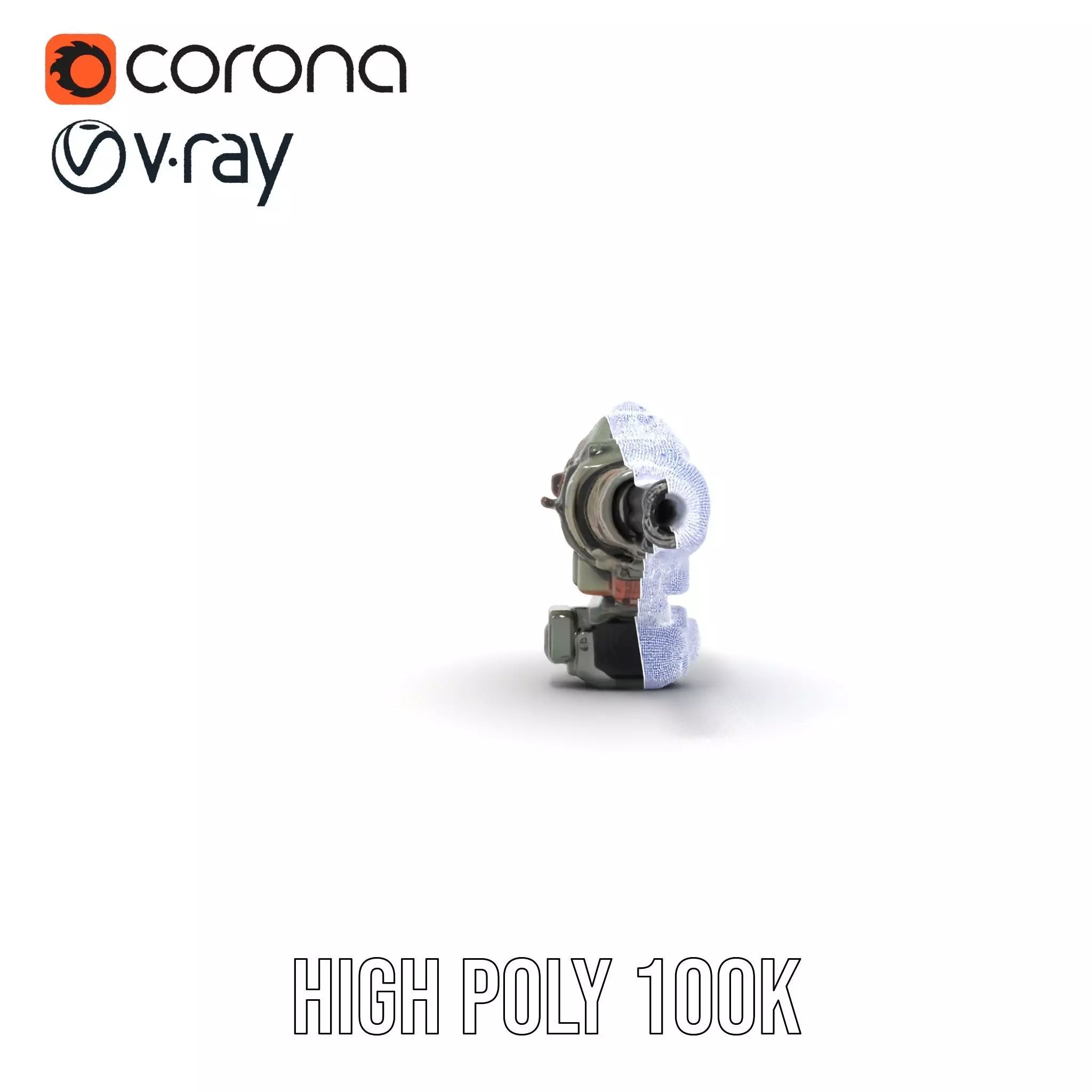 Advanced Camouflaged Turret Weapon Model Pack Low-poly 3D model_35