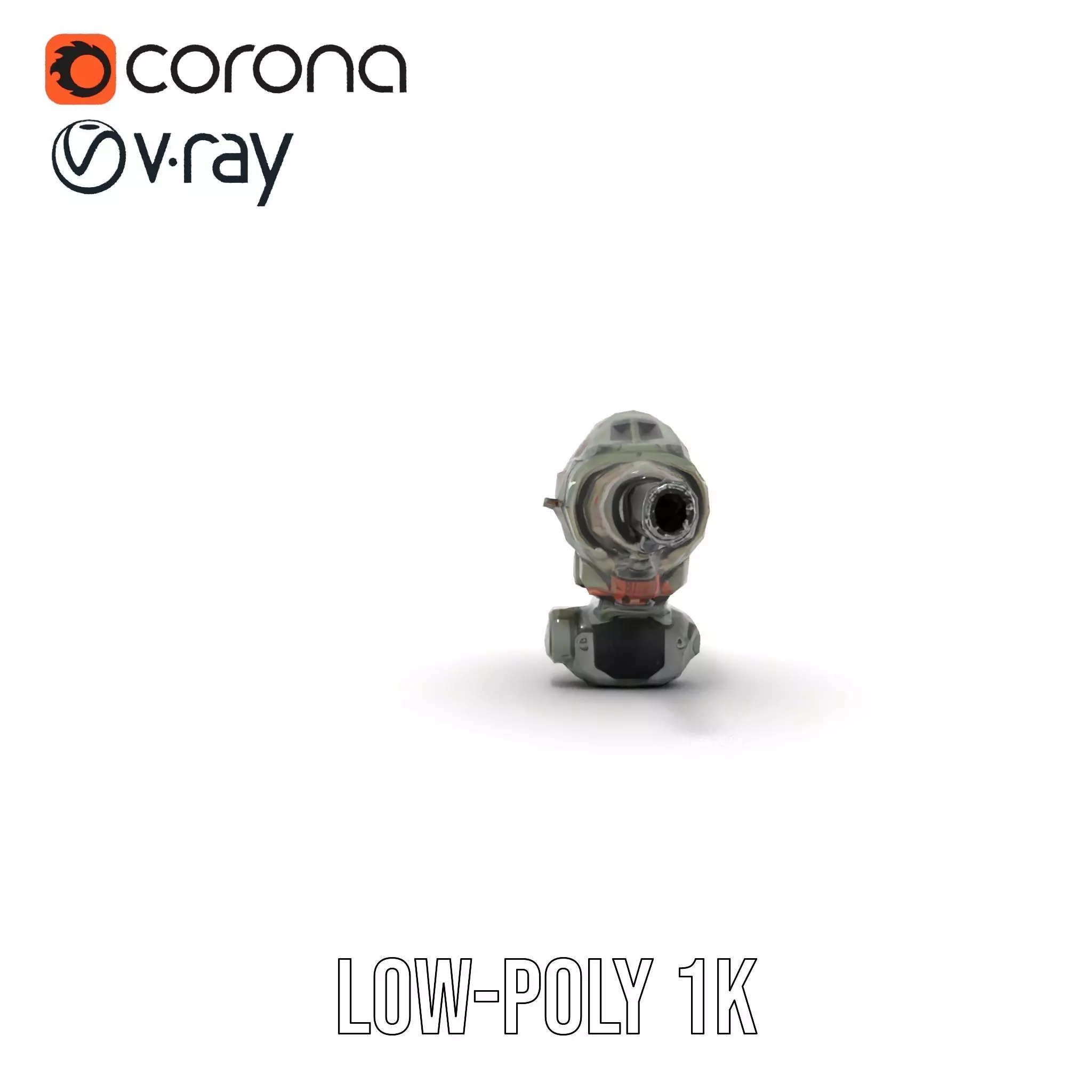 Advanced Camouflaged Turret Weapon Model Pack Low-poly 3D model_14