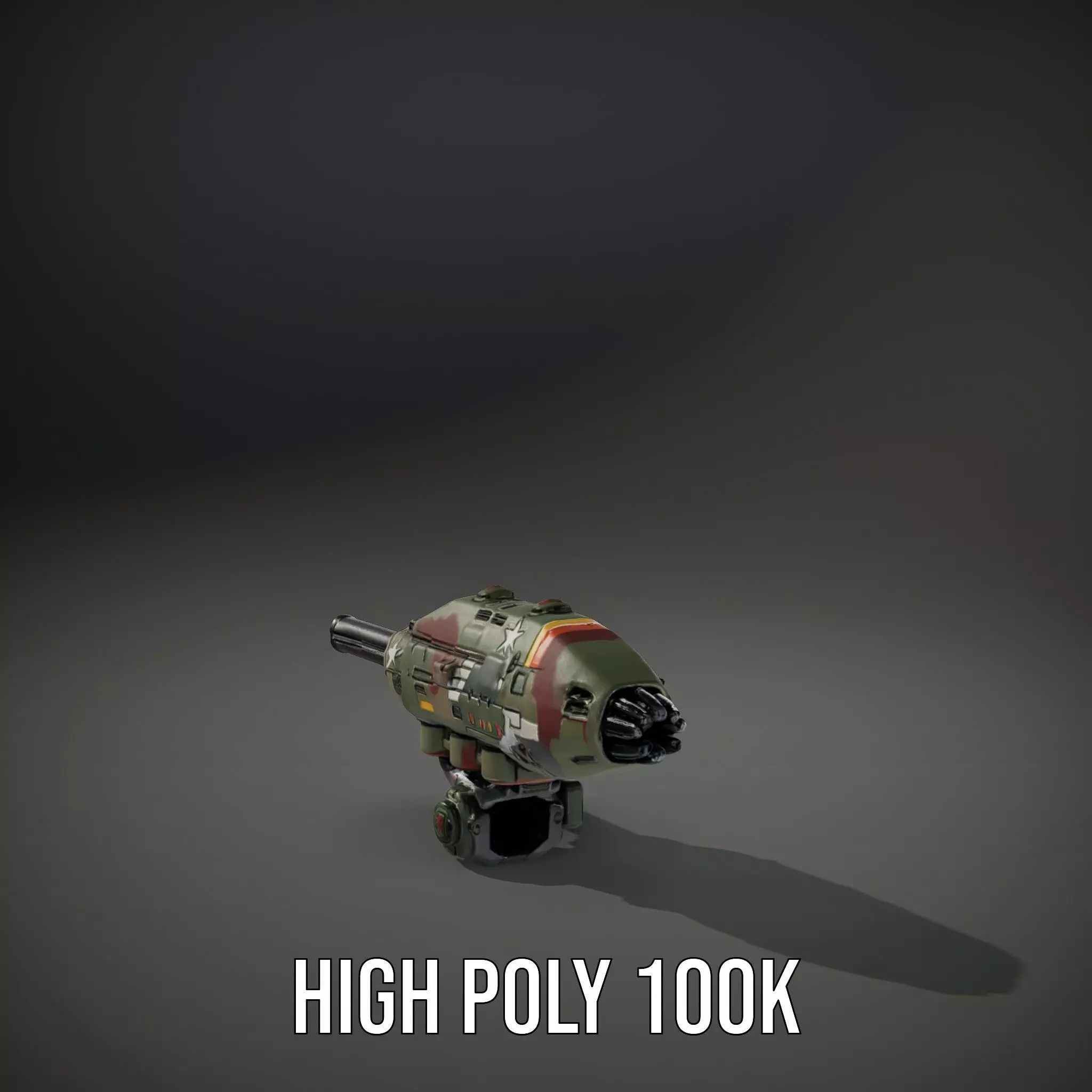 Advanced Camouflaged Turret Weapon Model Pack Low-poly 3D model_34