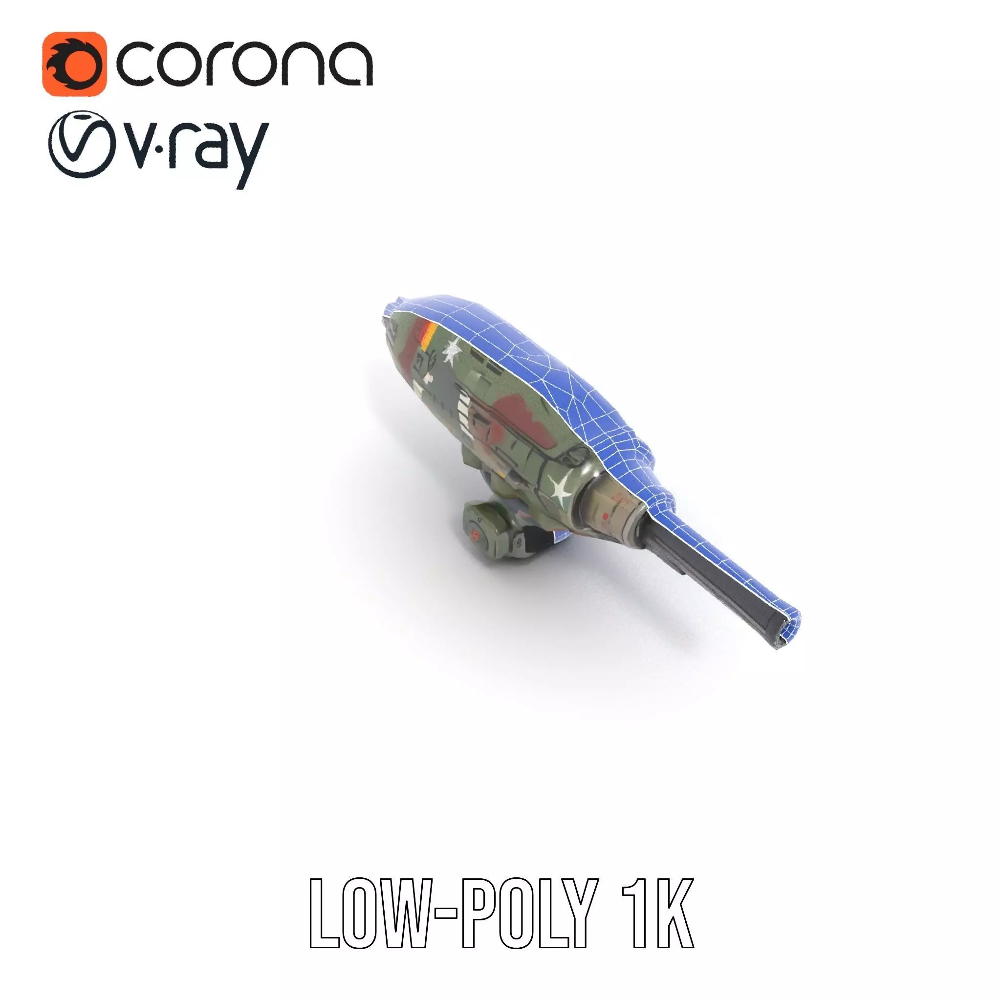 Advanced Camouflaged Turret Weapon Model Pack Low-poly 3D model_28