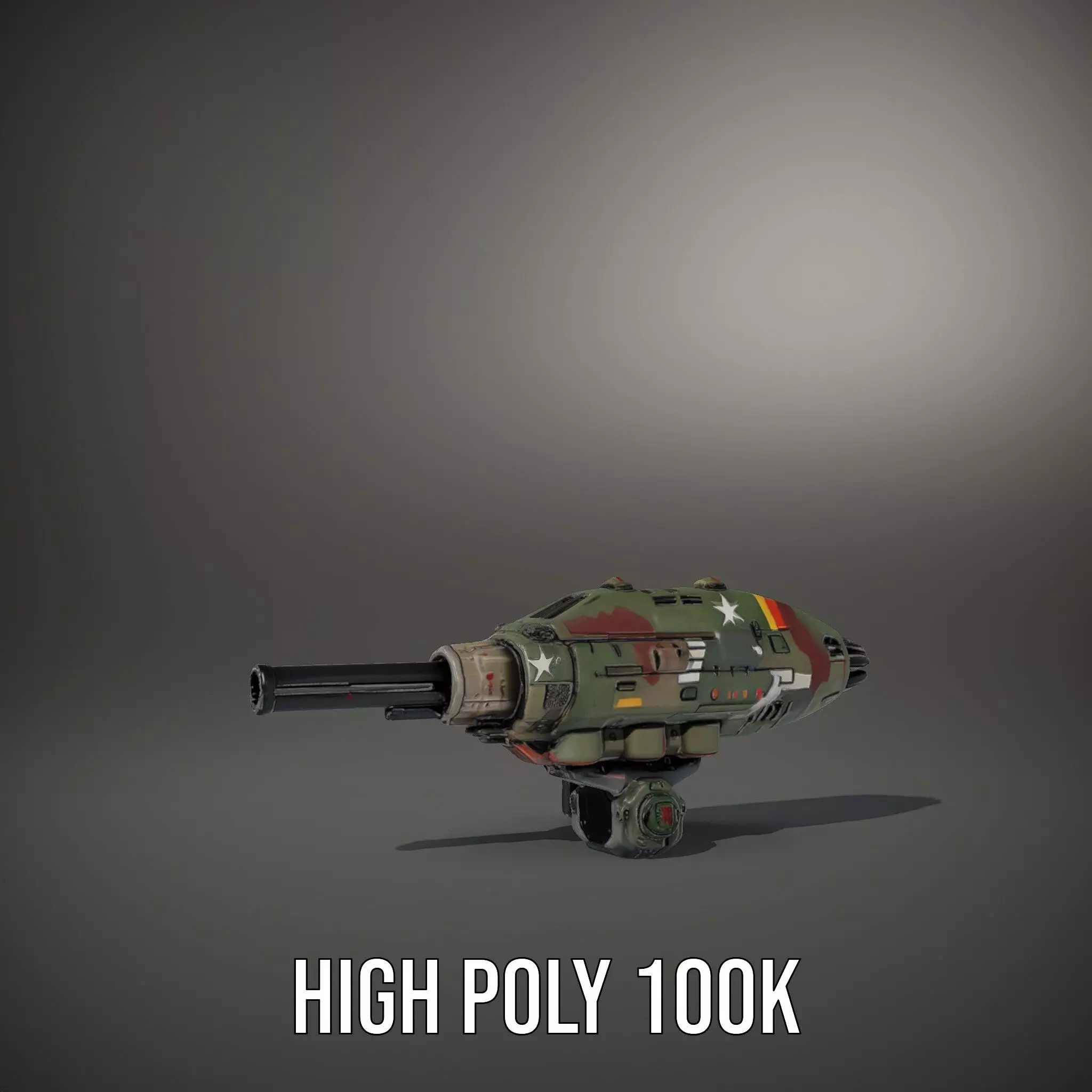 Advanced Camouflaged Turret Weapon Model Pack Low-poly 3D model_32