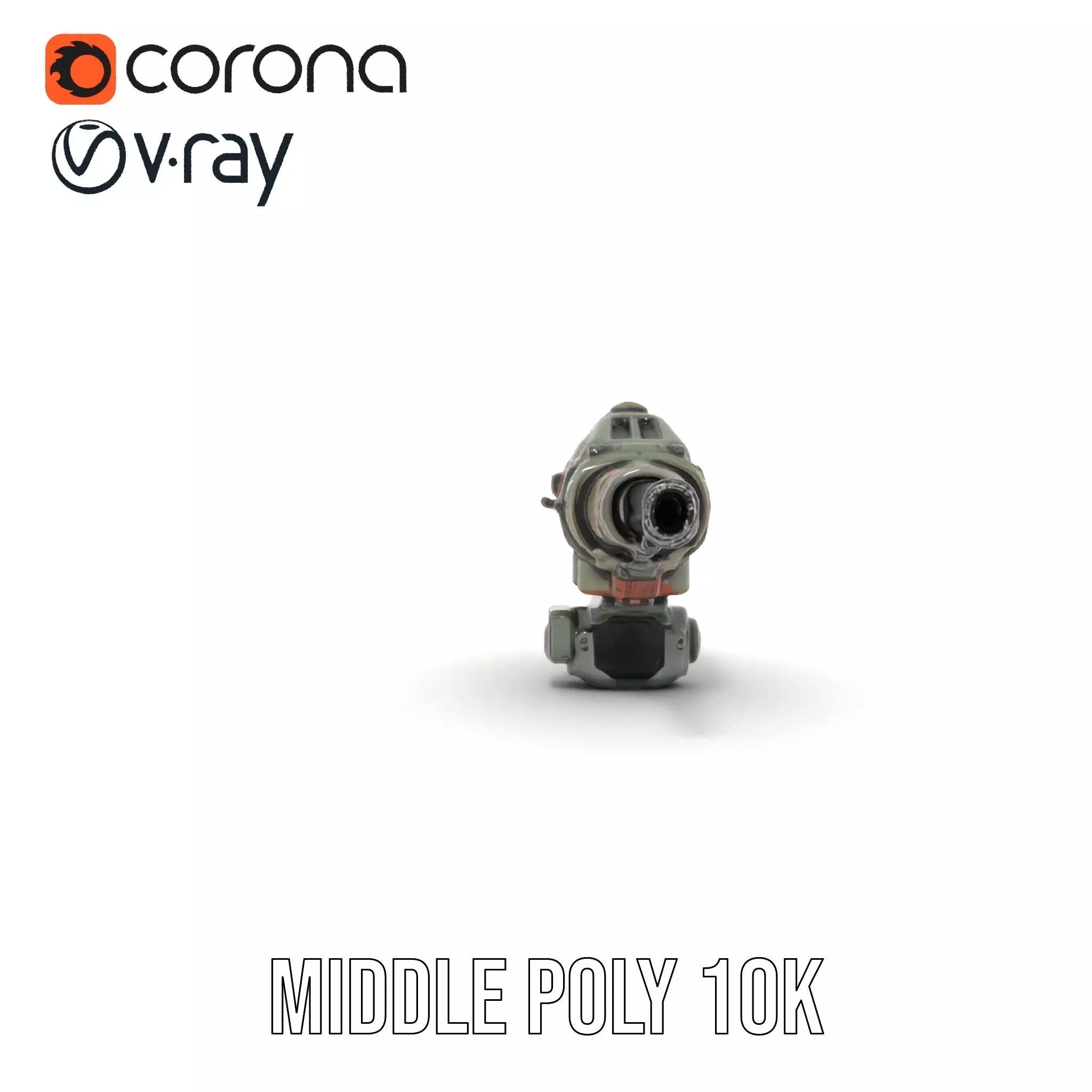 Advanced Camouflaged Turret Weapon Model Pack Low-poly 3D model_13