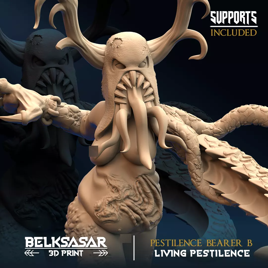 Pestilence Bearer B Nude and Normal 3D print model_5