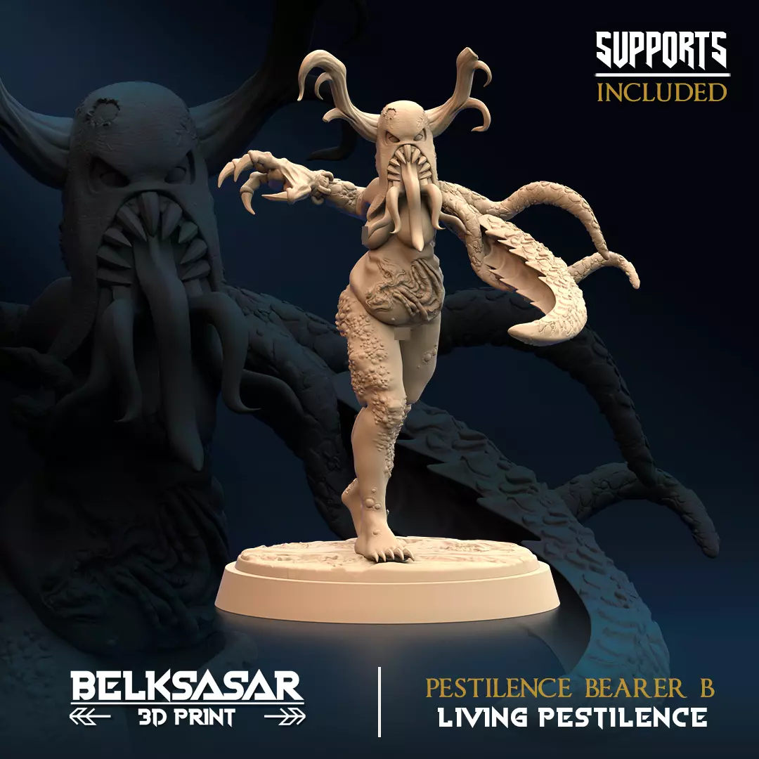 Pestilence Bearer B Nude and Normal 3D print model_4