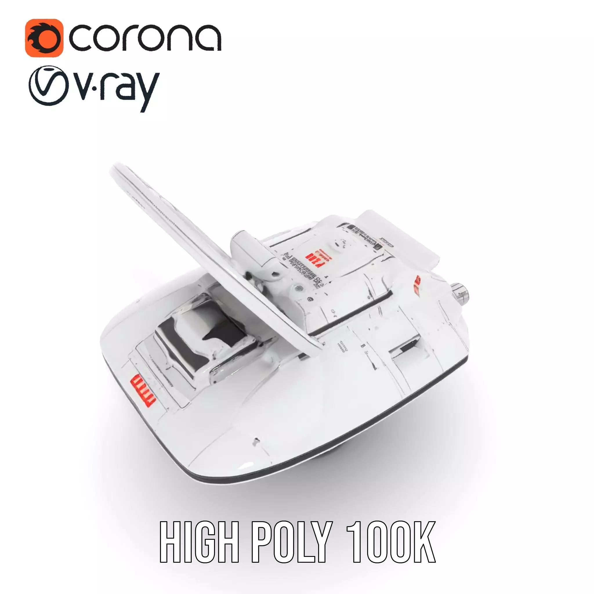 Futuristic Satellite Dish Model Pack with HighTech Design Low-poly 3D model_21