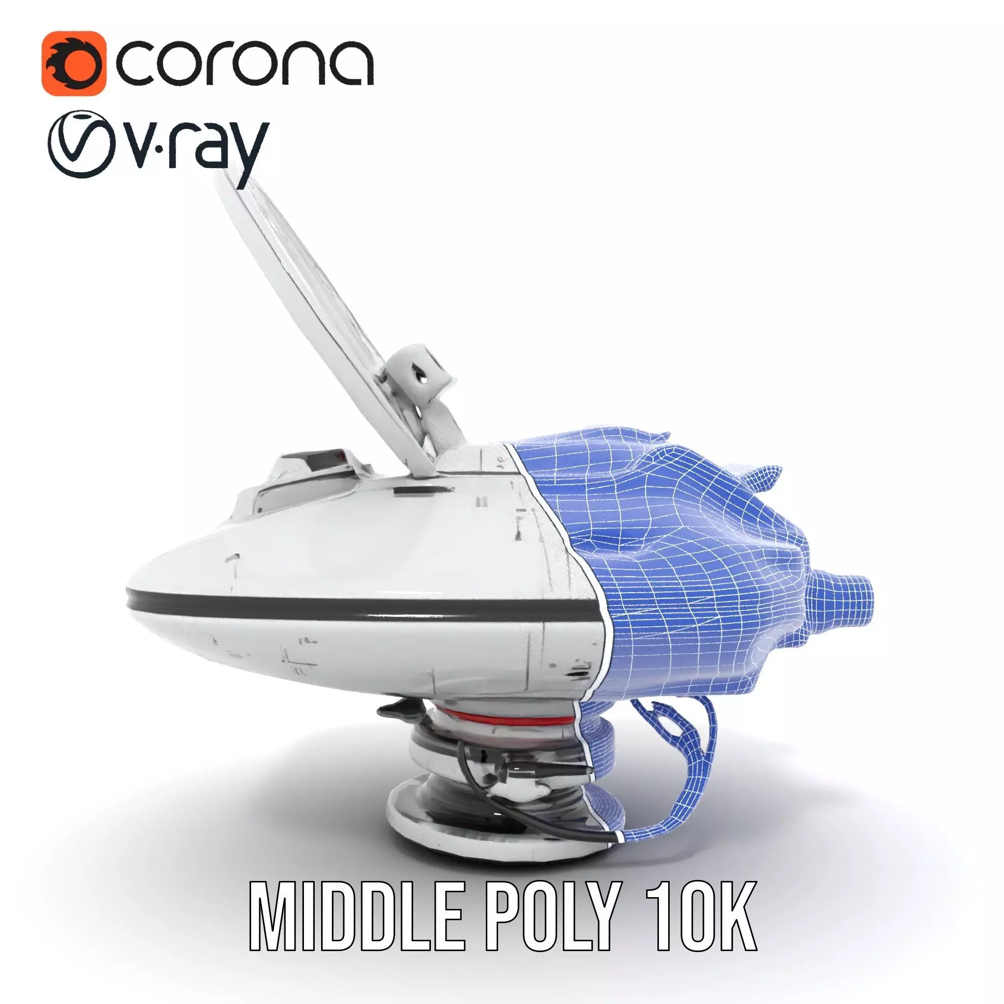 Futuristic Satellite Dish Model Pack with HighTech Design Low-poly 3D model_28