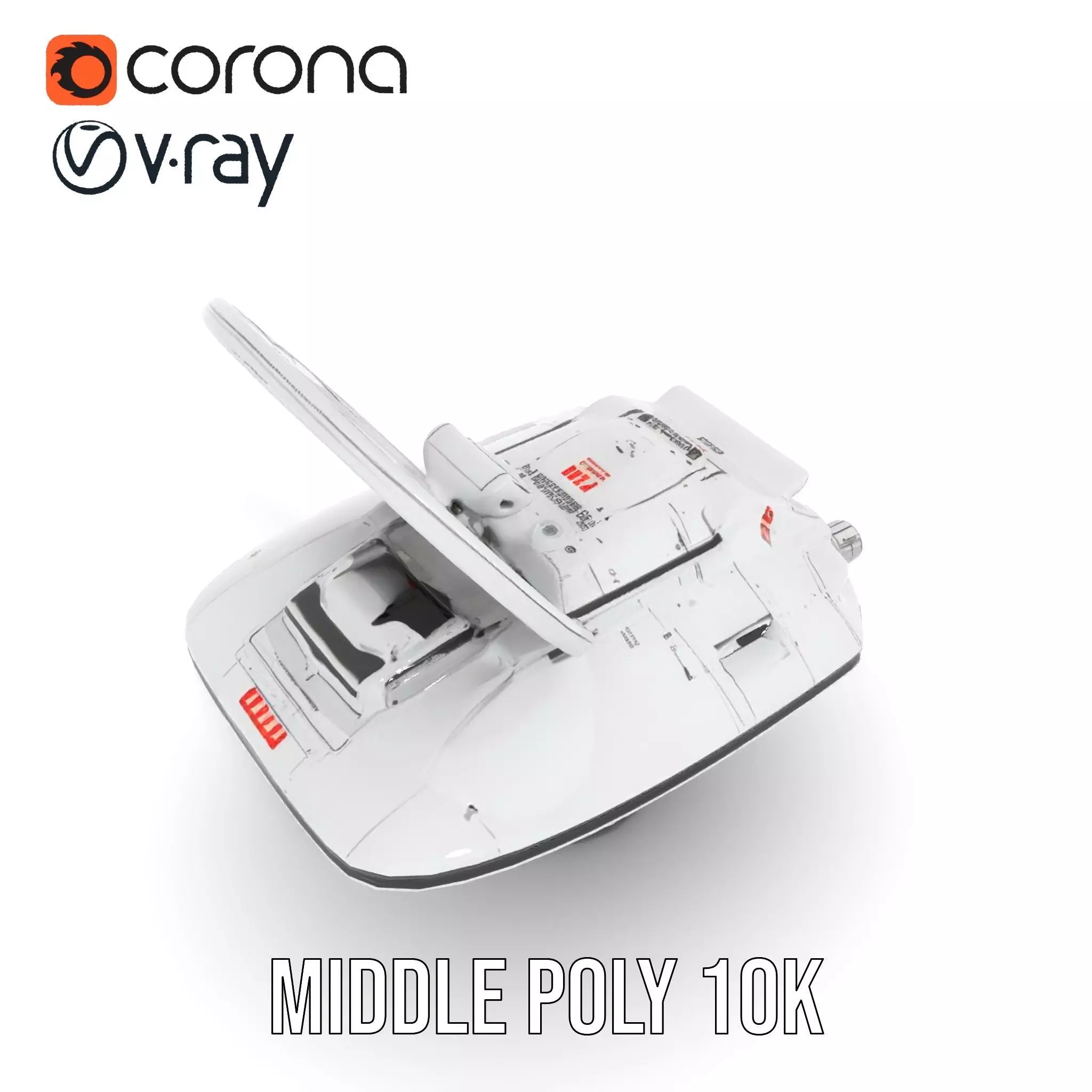 Futuristic Satellite Dish Model Pack with HighTech Design Low-poly 3D model_6