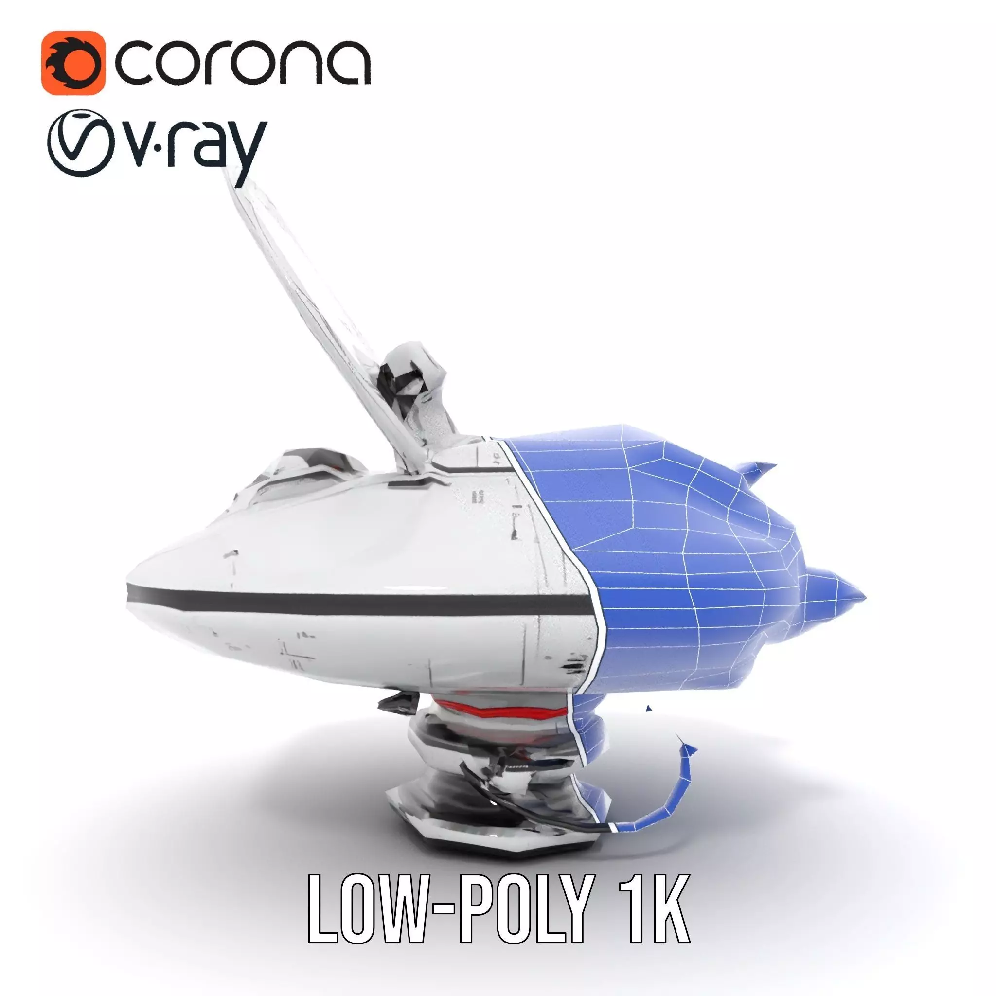 Futuristic Satellite Dish Model Pack with HighTech Design Low-poly 3D model_29