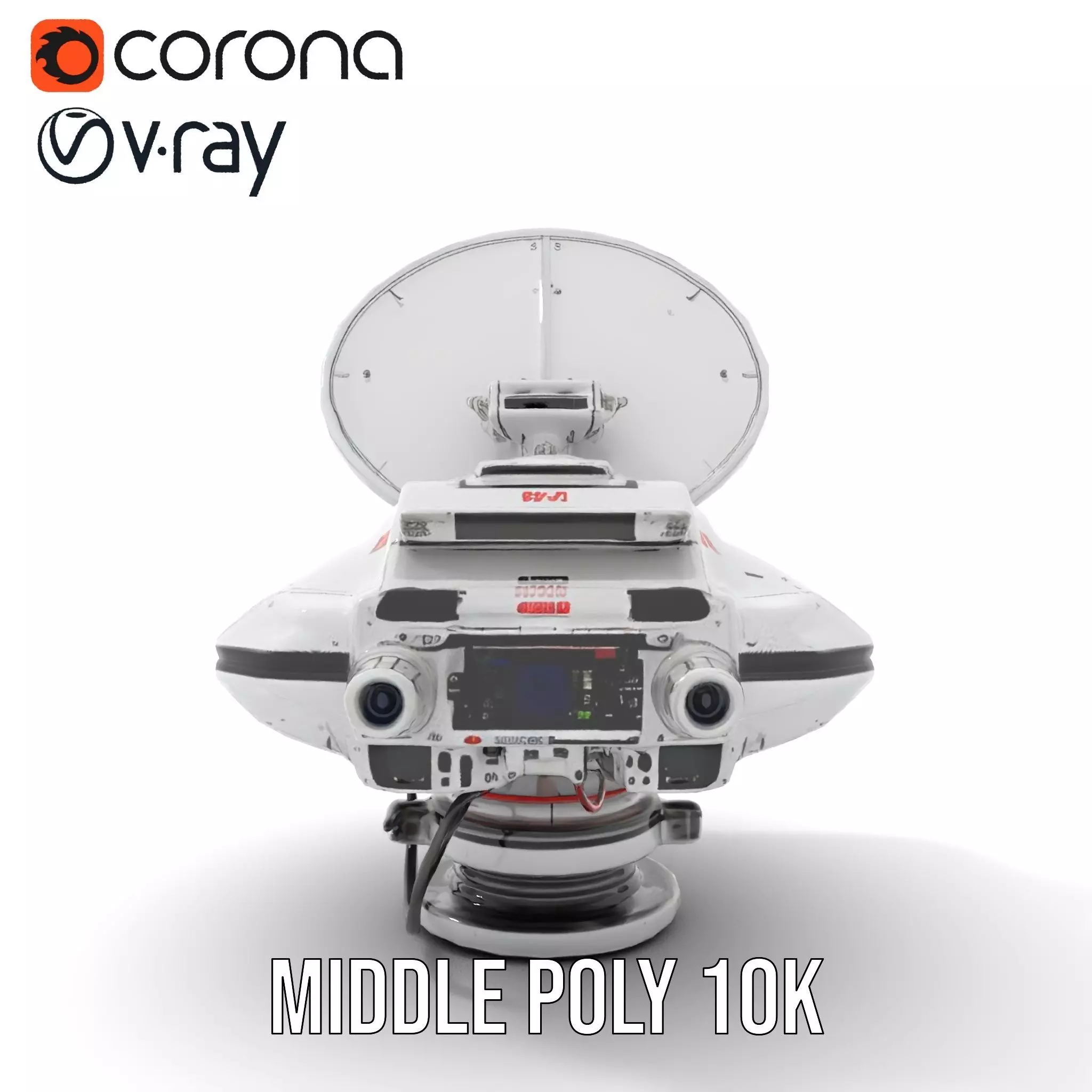 Futuristic Satellite Dish Model Pack with HighTech Design Low-poly 3D model_14