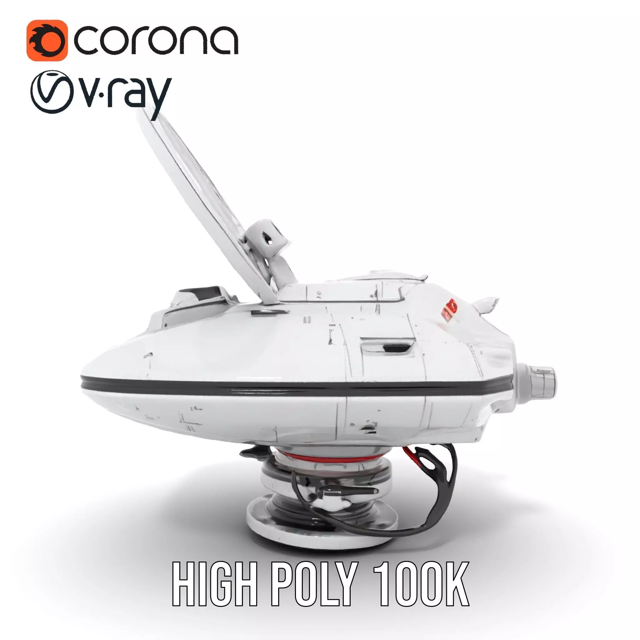 Futuristic Satellite Dish Model Pack with HighTech Design Low-poly 3D model_18