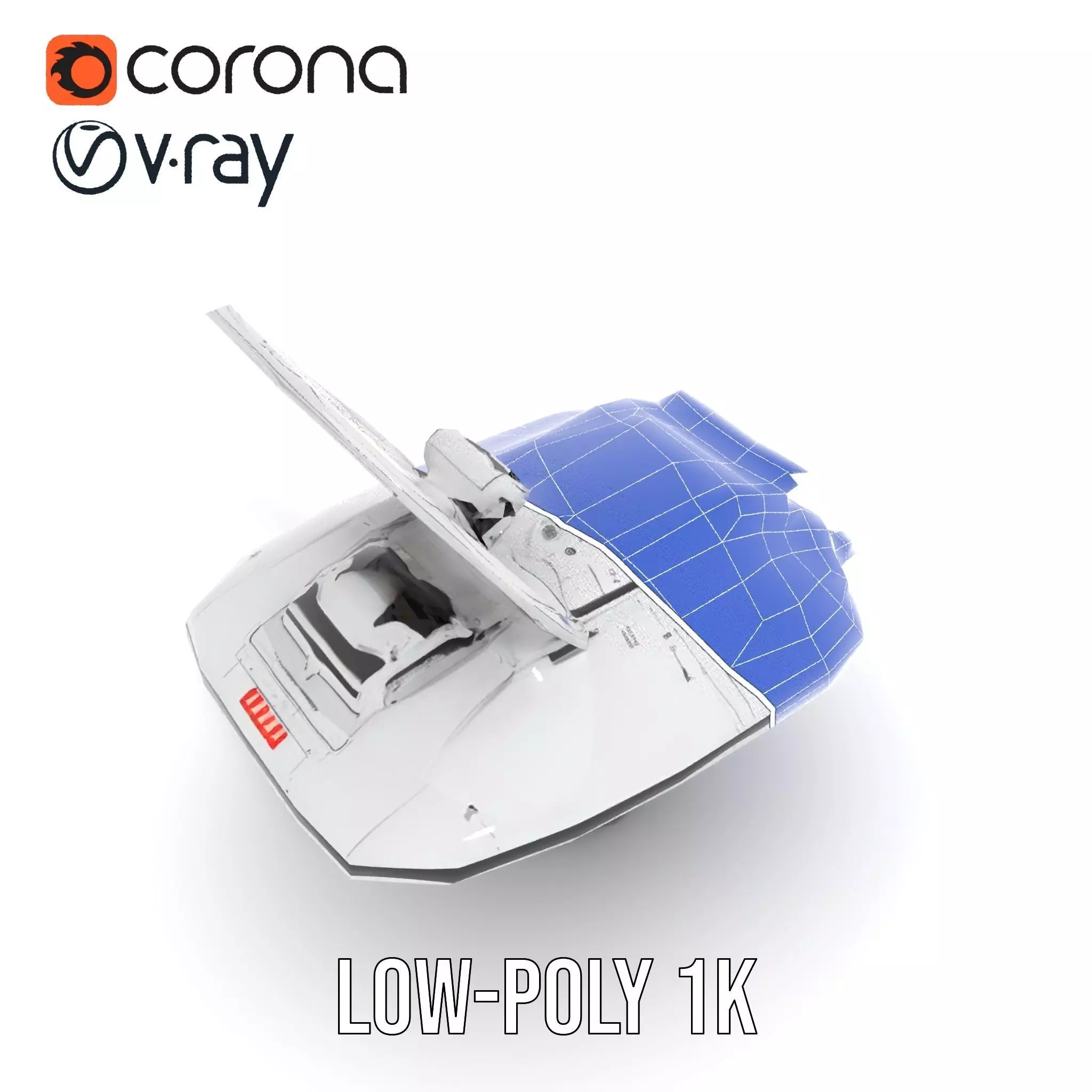 Futuristic Satellite Dish Model Pack with HighTech Design Low-poly 3D model_20