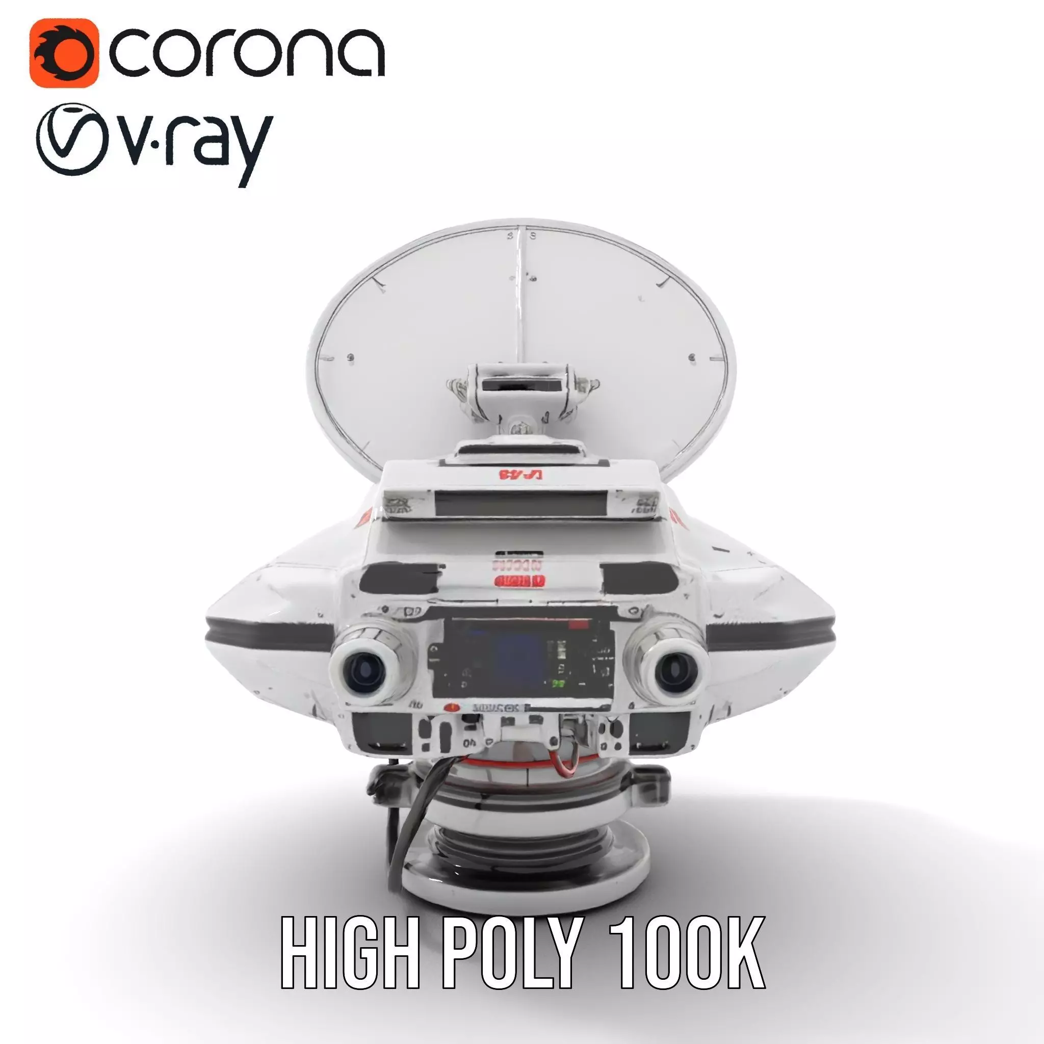 Futuristic Satellite Dish Model Pack with HighTech Design Low-poly 3D model_27