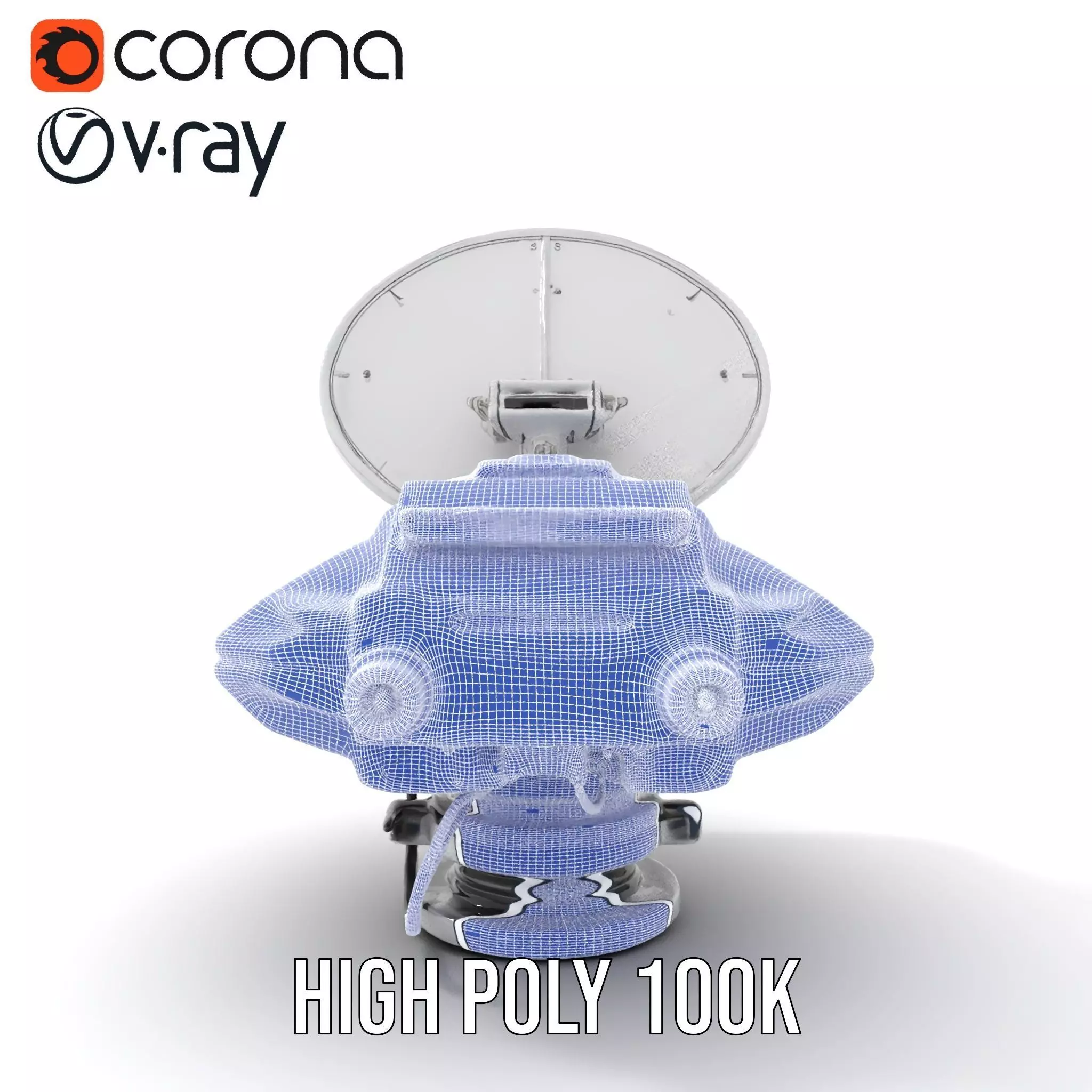 Futuristic Satellite Dish Model Pack with HighTech Design Low-poly 3D model_35