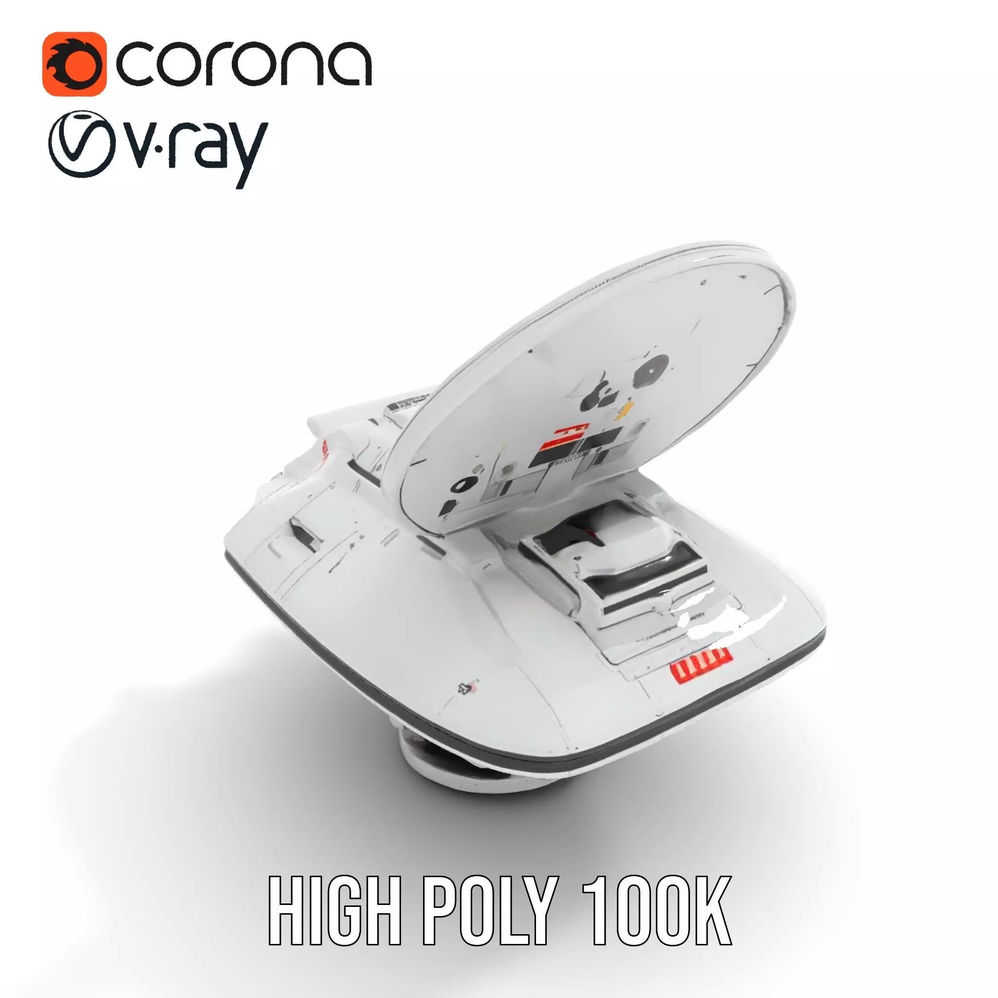 Futuristic Satellite Dish Model Pack with HighTech Design Low-poly 3D model_24