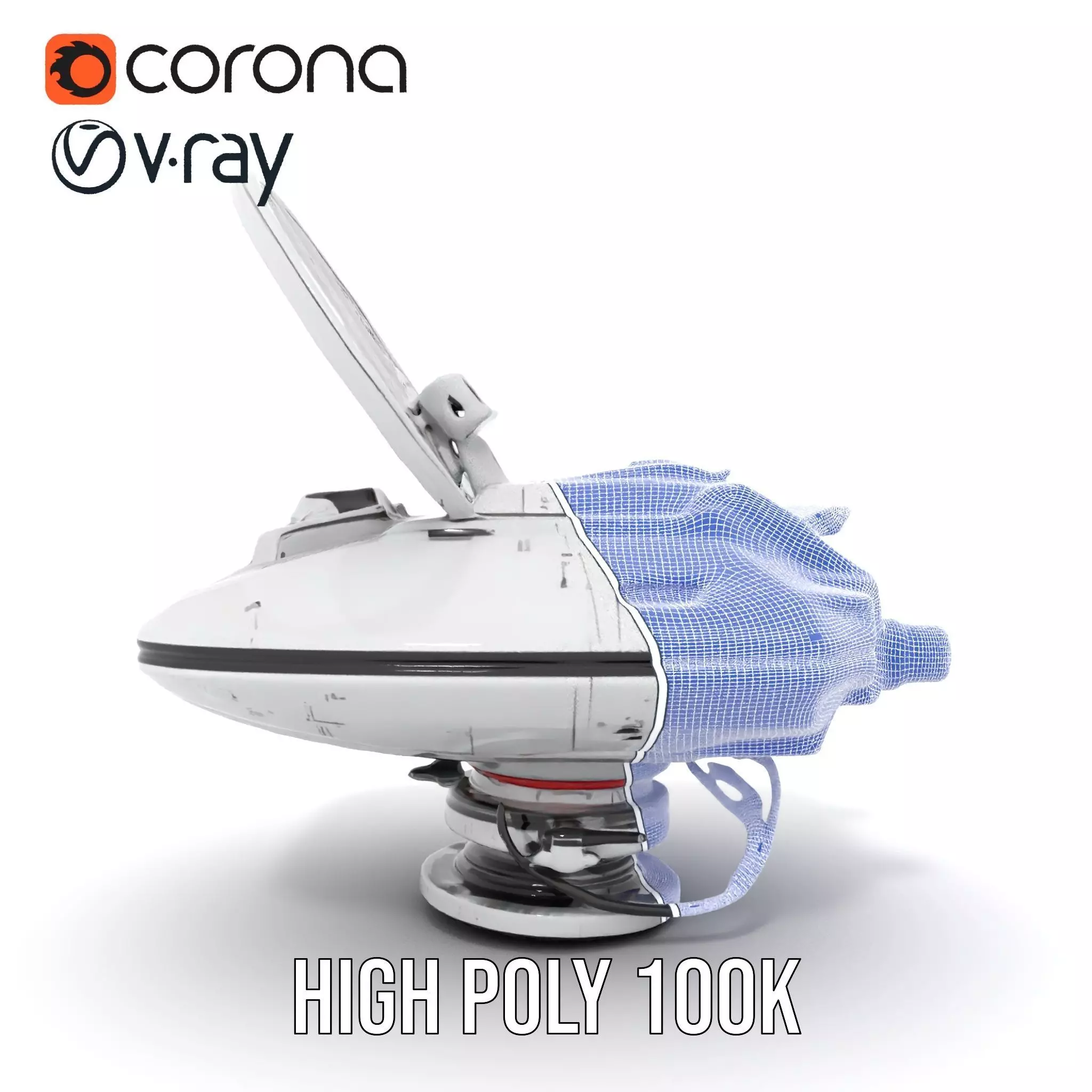 Futuristic Satellite Dish Model Pack with HighTech Design Low-poly 3D model_32