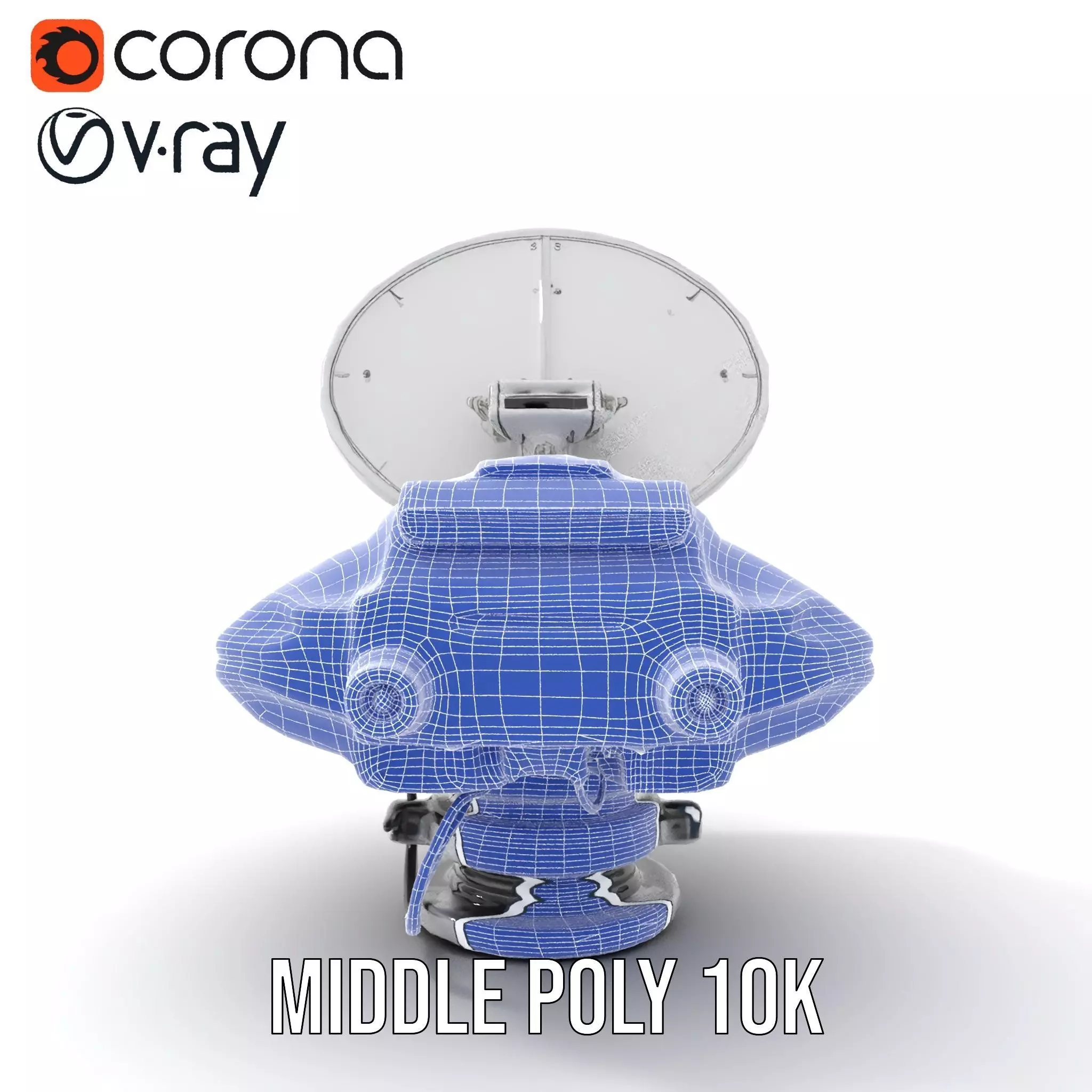 Futuristic Satellite Dish Model Pack with HighTech Design Low-poly 3D model_30
