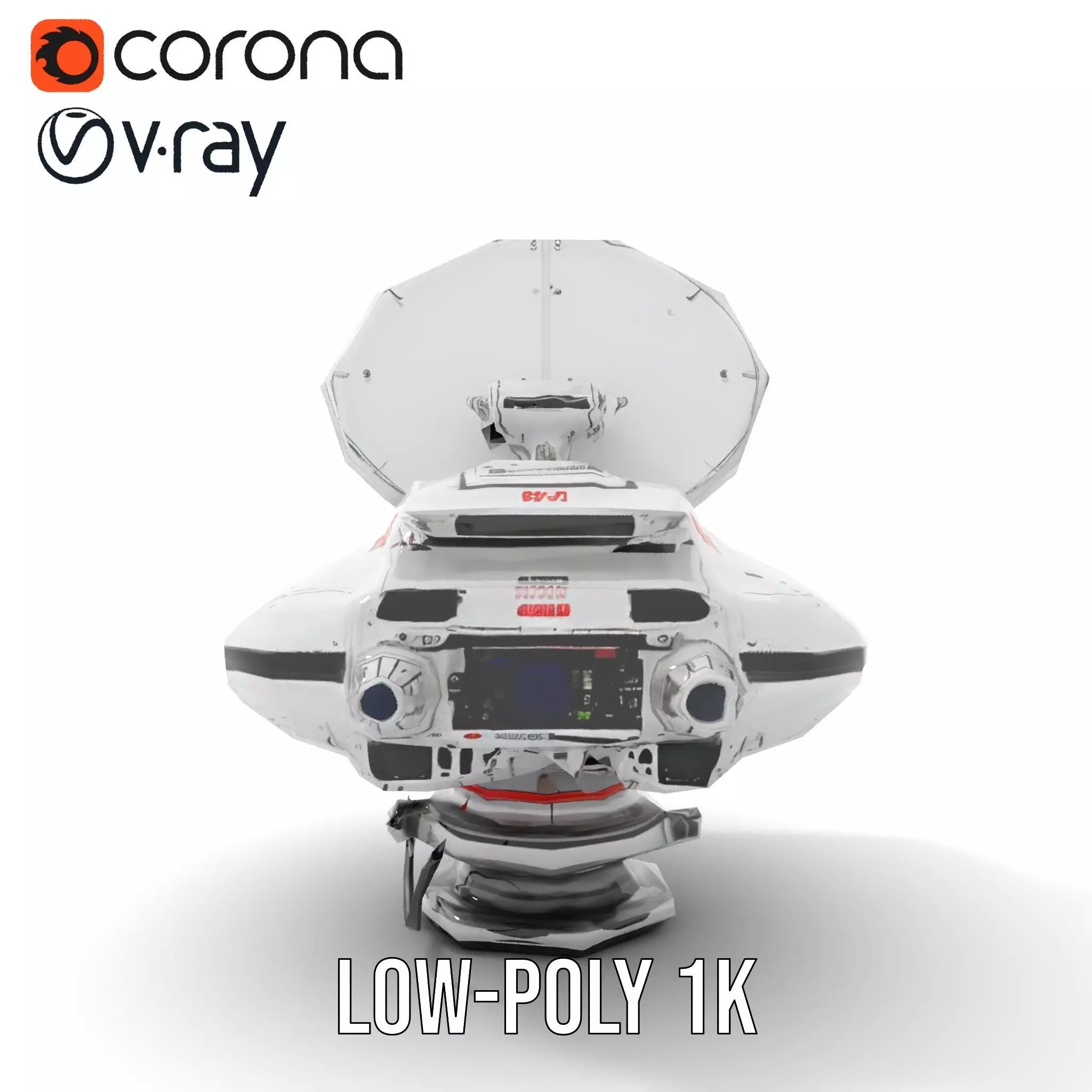 Futuristic Satellite Dish Model Pack with HighTech Design Low-poly 3D model_23