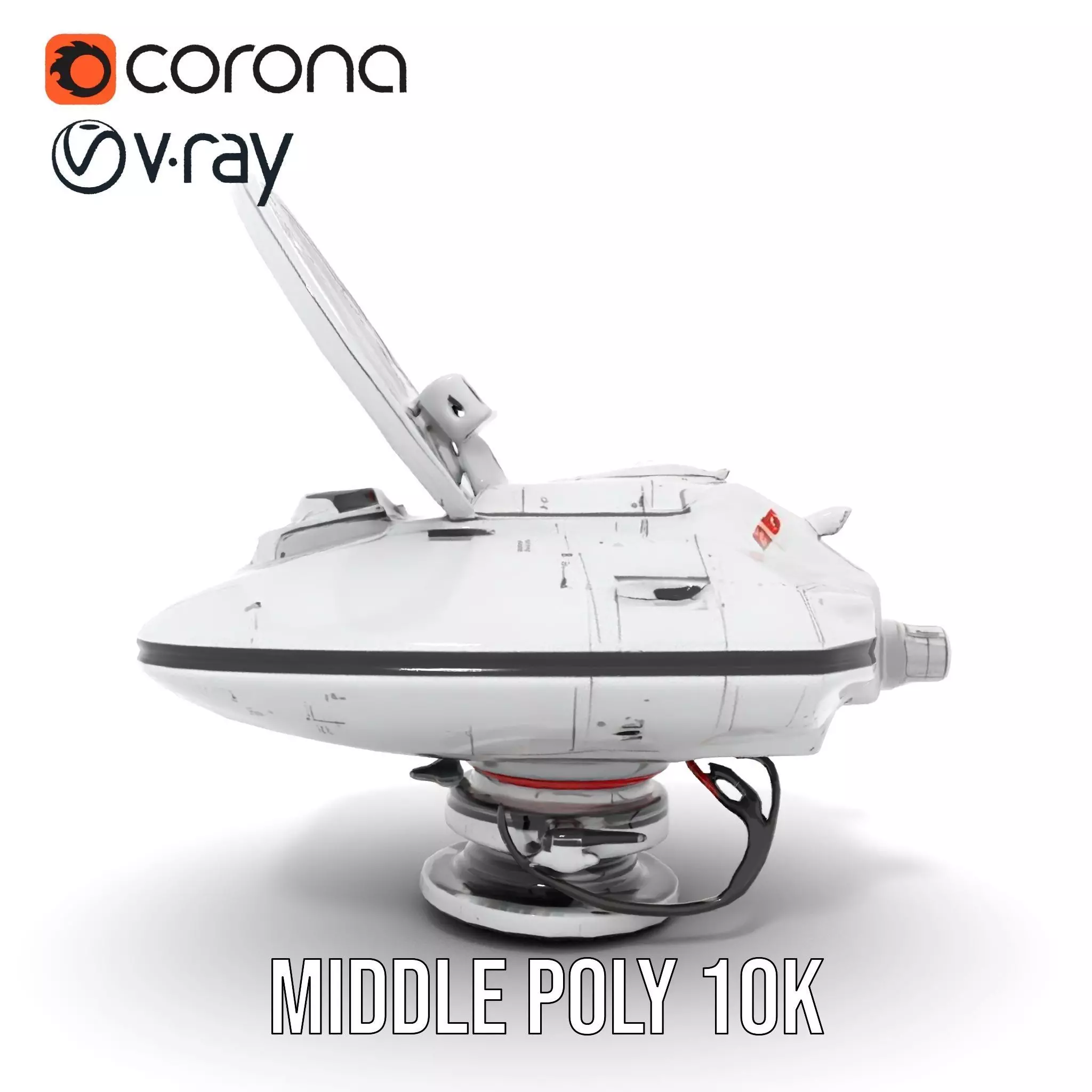 Futuristic Satellite Dish Model Pack with HighTech Design Low-poly 3D model_16