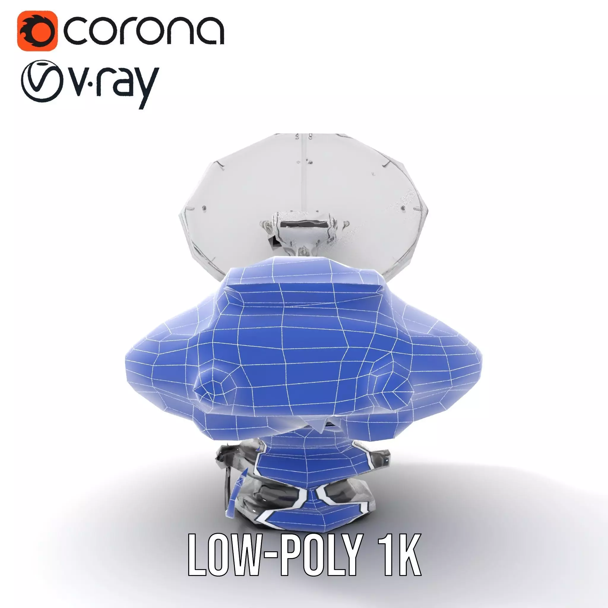 Futuristic Satellite Dish Model Pack with HighTech Design Low-poly 3D model_31