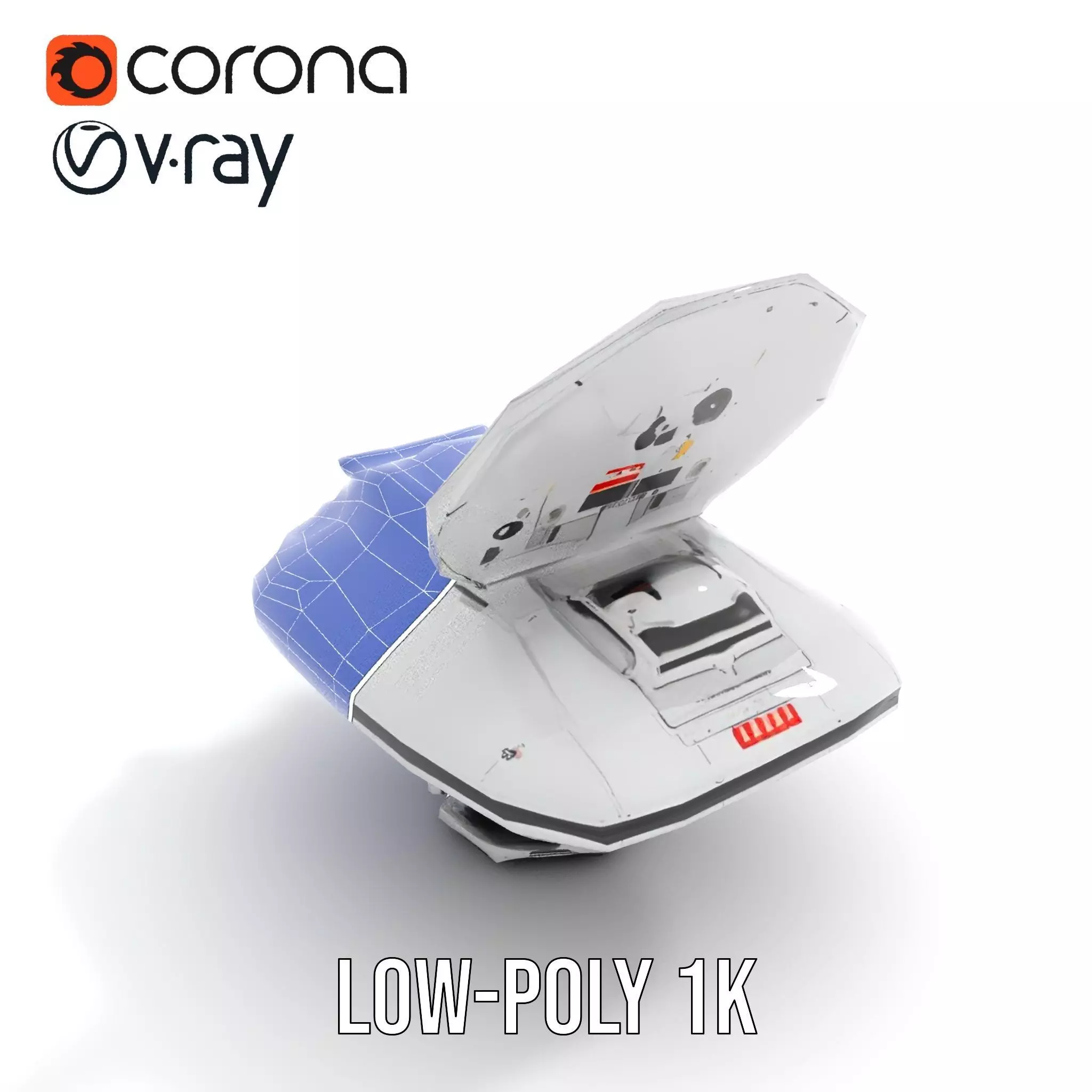 Futuristic Satellite Dish Model Pack with HighTech Design Low-poly 3D model_26