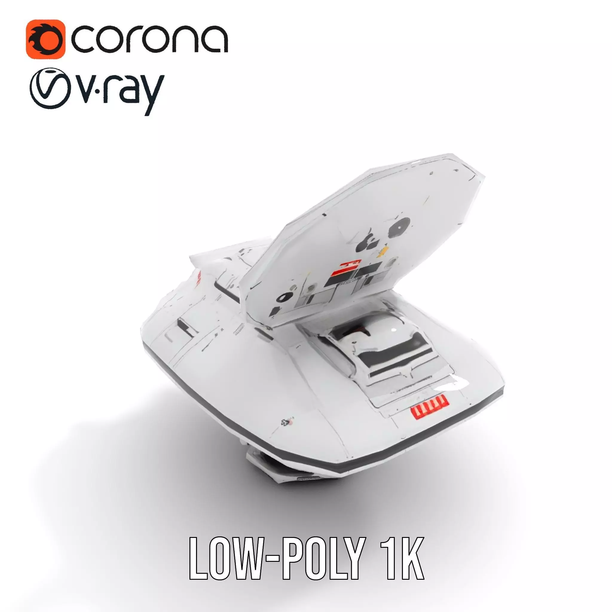 Futuristic Satellite Dish Model Pack with HighTech Design Low-poly 3D model_8