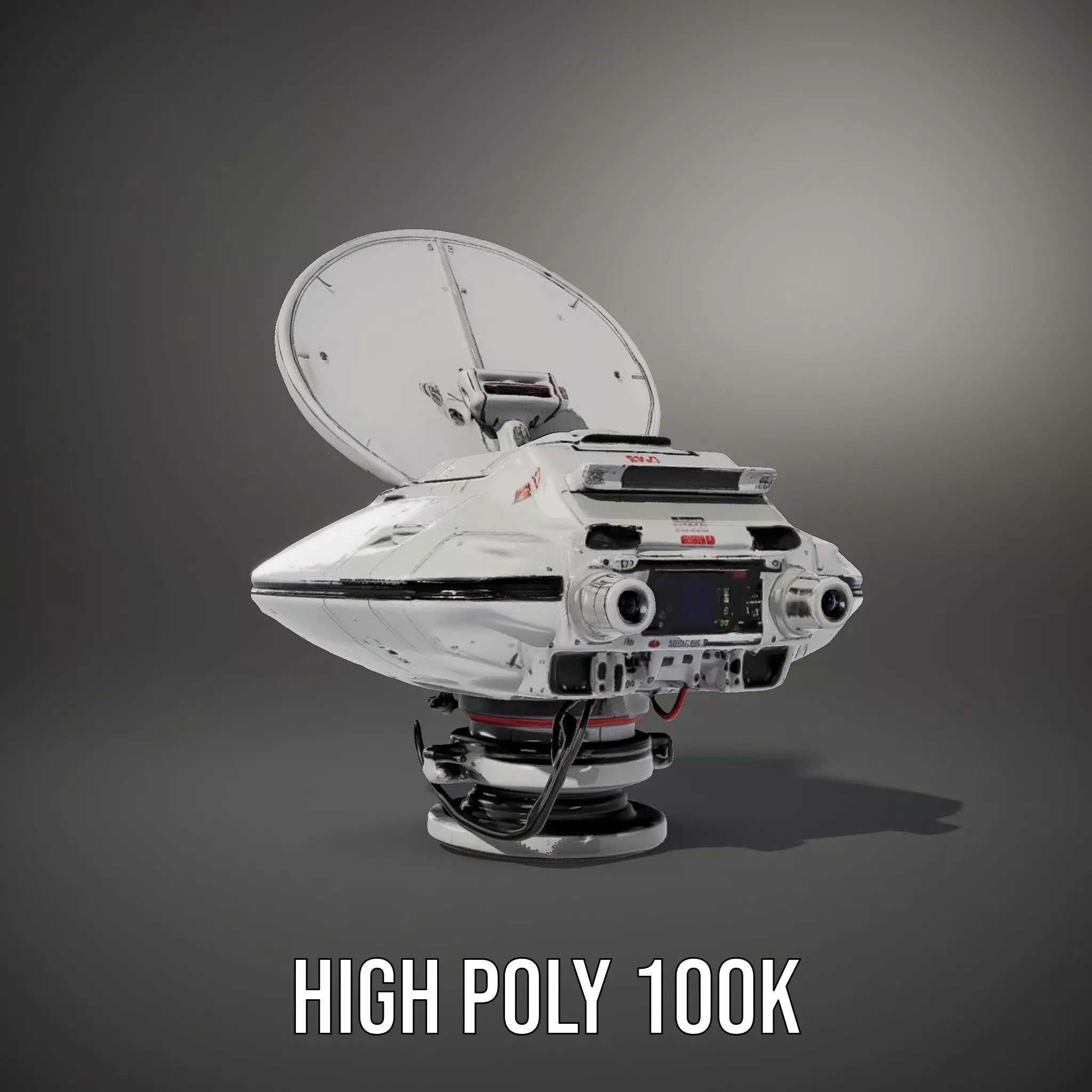Futuristic Satellite Dish Model Pack with HighTech Design Low-poly 3D model_9