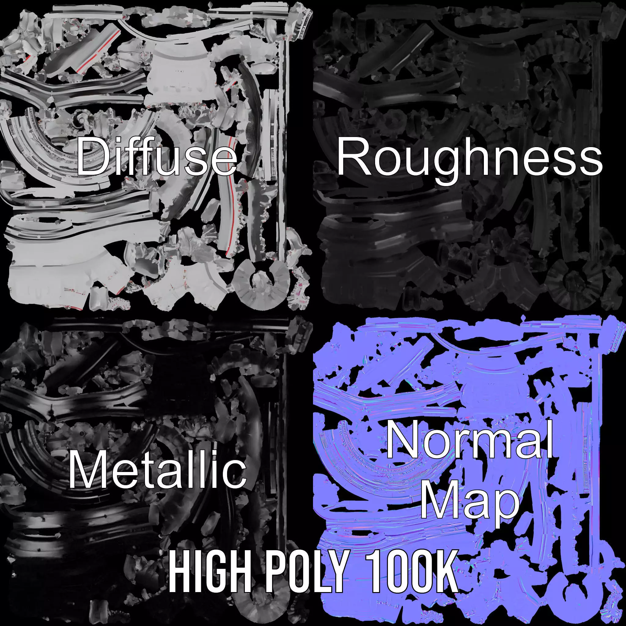 Advanced Jet Engine Model Pack Detailed Turbine Design Low-poly 3D model_4