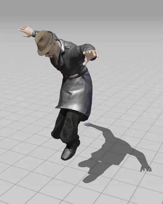 3D Character Model  Middle Aged Man in Trench Coat Game Ready Low-poly 3D model_17