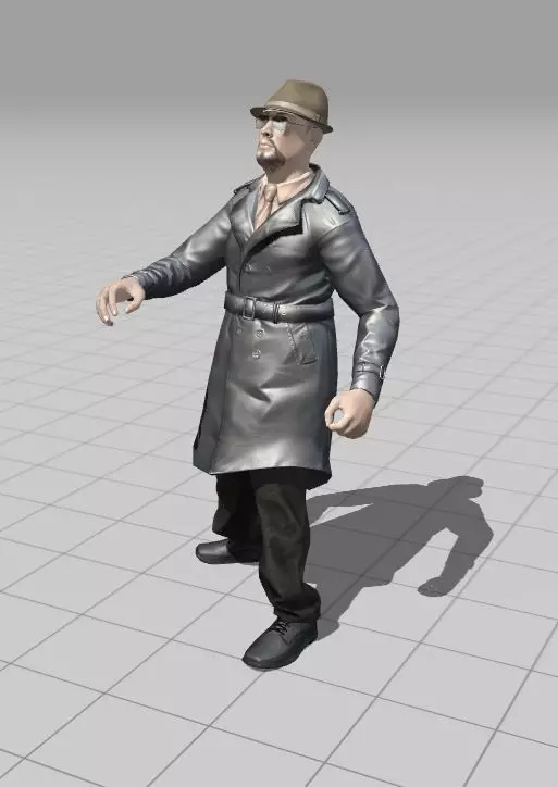 3D Character Model  Middle Aged Man in Trench Coat Game Ready Low-poly 3D model_20