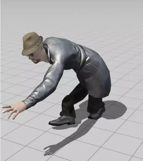 3D Character Model  Middle Aged Man in Trench Coat Game Ready Low-poly 3D model_16