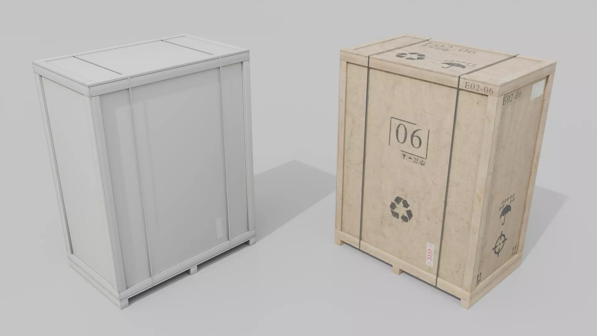 Customizable Wooden Crate Pack - Tall Assets 3D Model Collection_28