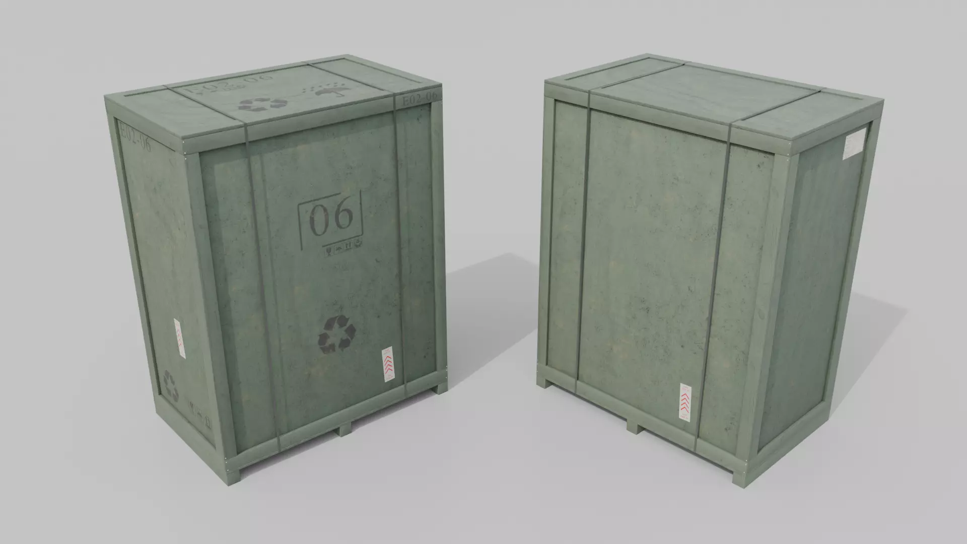 Customizable Wooden Crate Pack - Tall Assets 3D Model Collection_27