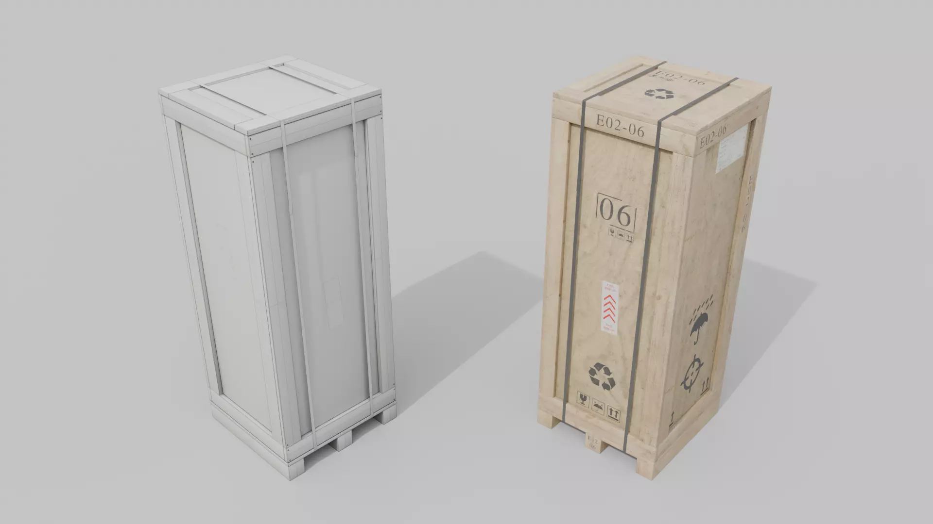 Customizable Wooden Crate Pack - Tall Assets 3D Model Collection_61