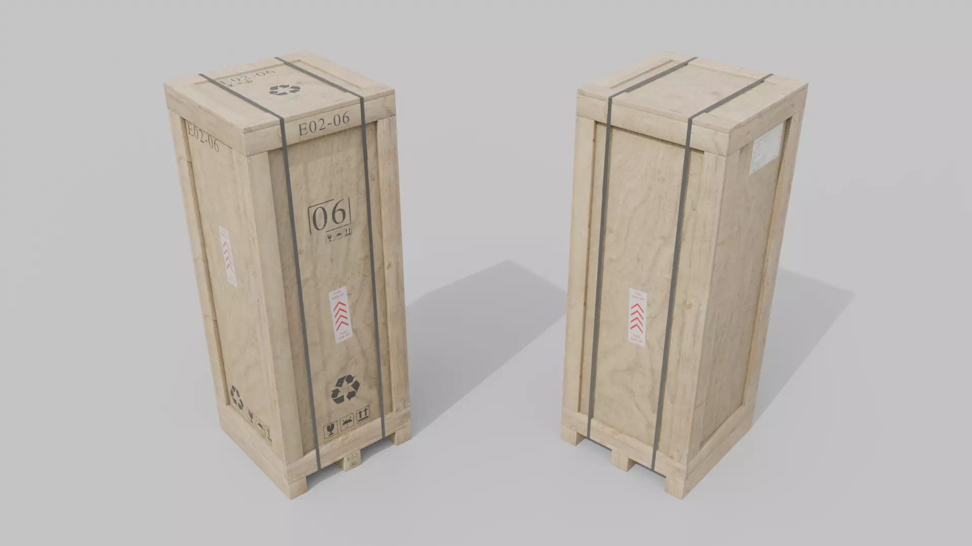 Customizable Wooden Crate Pack - Tall Assets 3D Model Collection_59