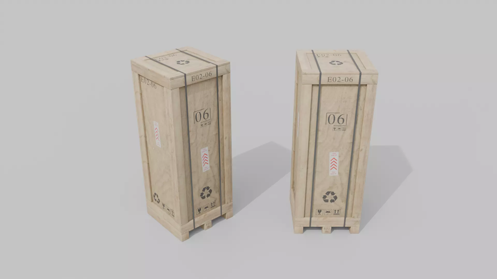 Customizable Wooden Crate Pack - Tall Assets 3D Model Collection_53