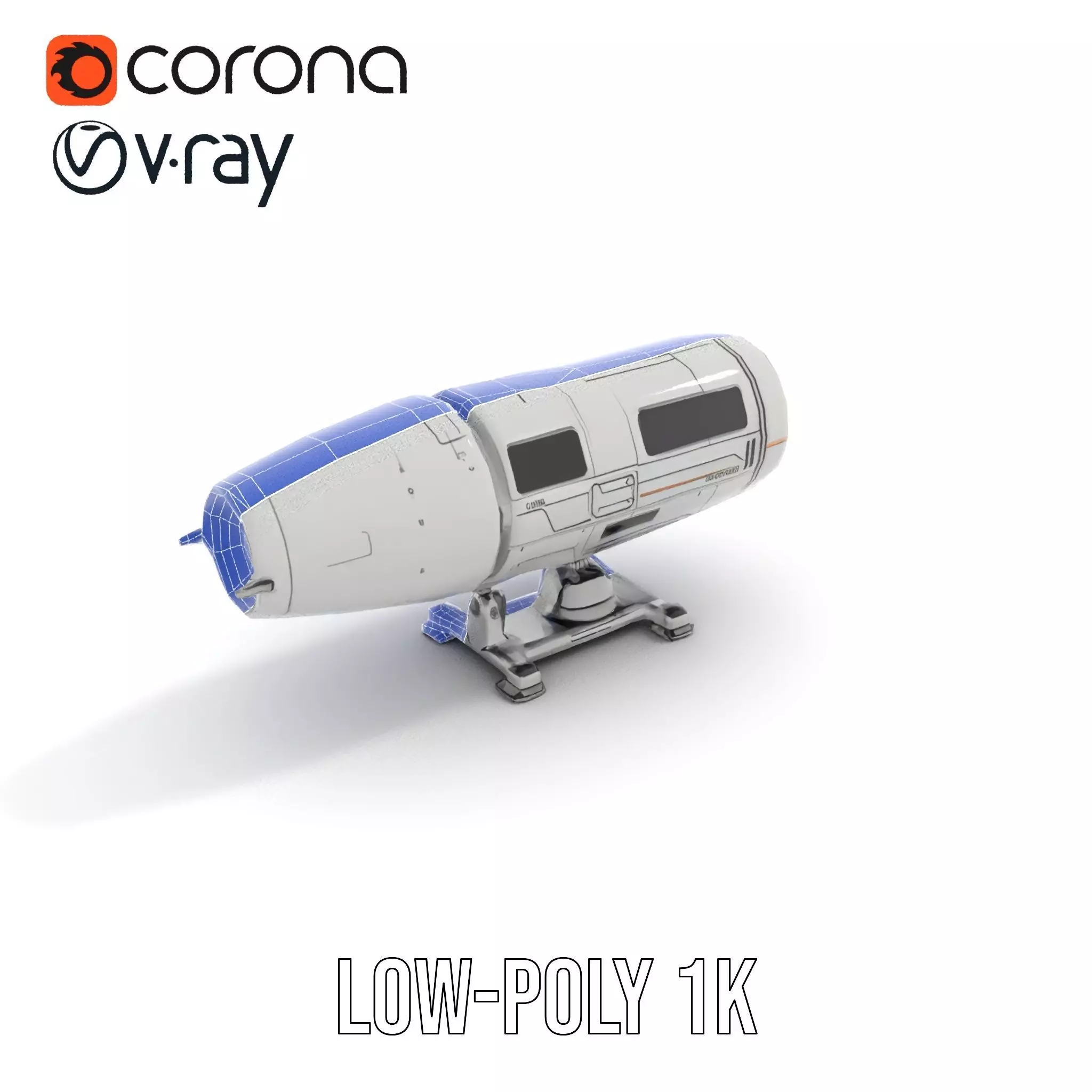 Futuristic Turret Model Pack Low-poly 3D model_15