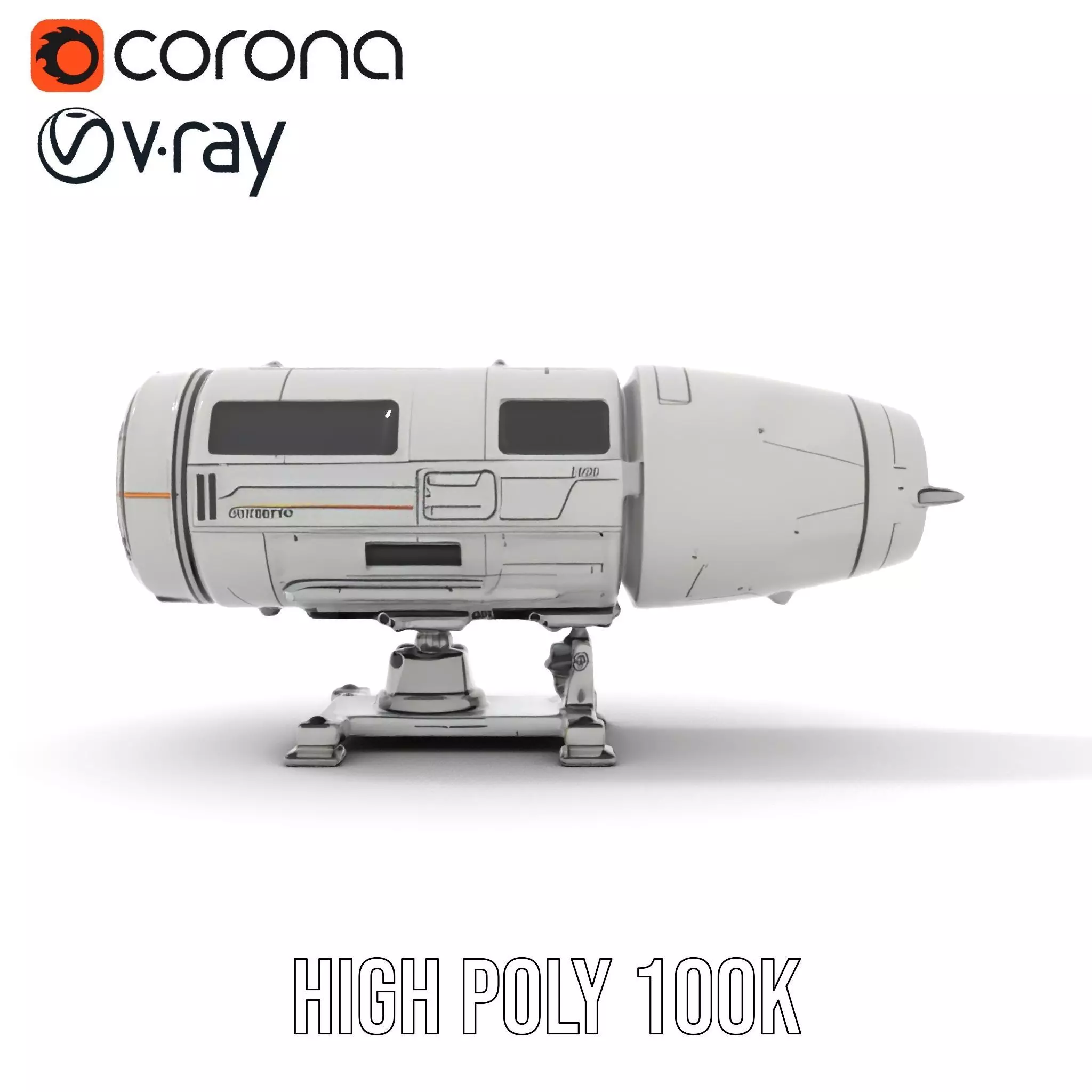 Futuristic Turret Model Pack Low-poly 3D model_18