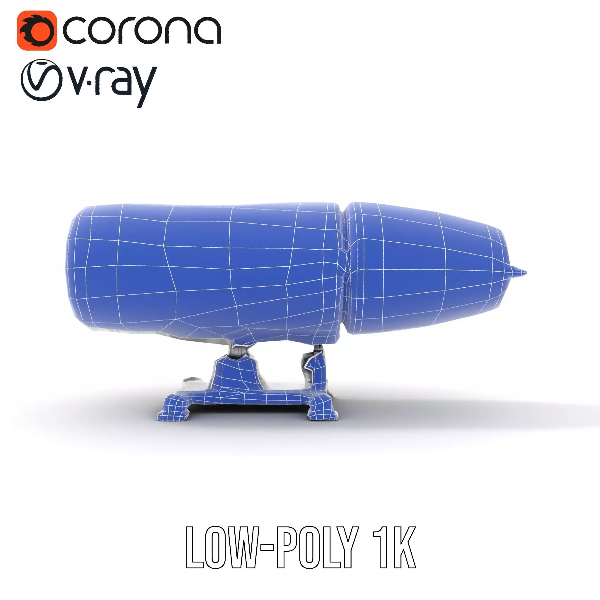 Futuristic Turret Model Pack Low-poly 3D model_29