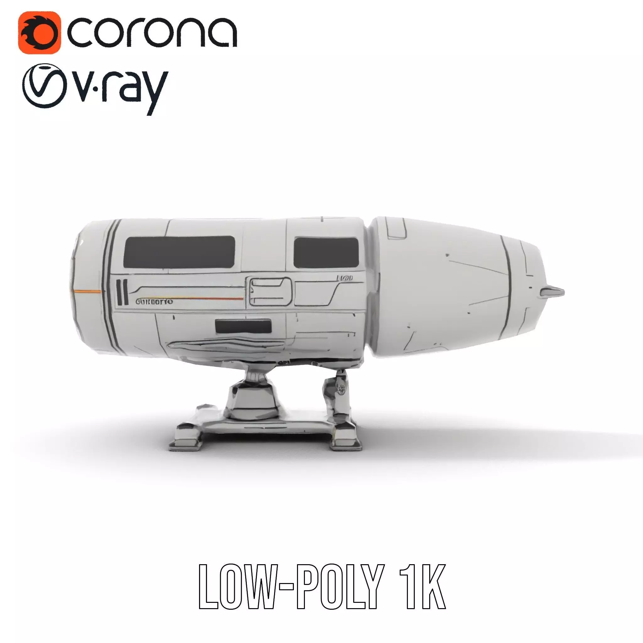 Futuristic Turret Model Pack Low-poly 3D model_8