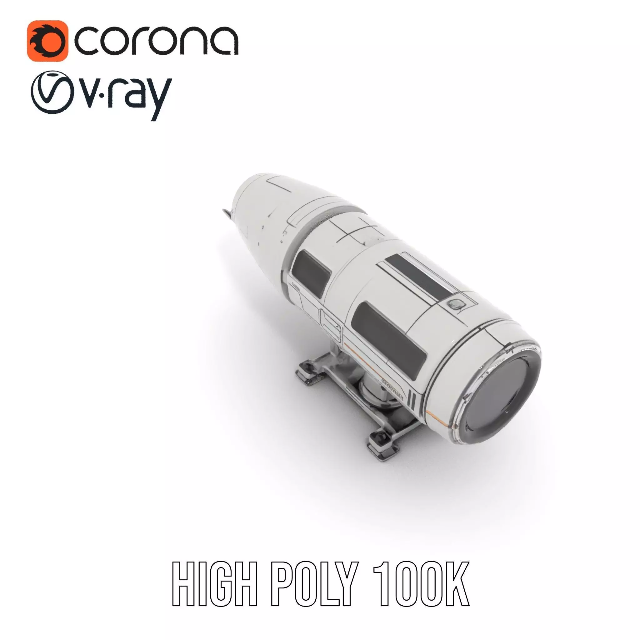 Futuristic Turret Model Pack Low-poly 3D model_33