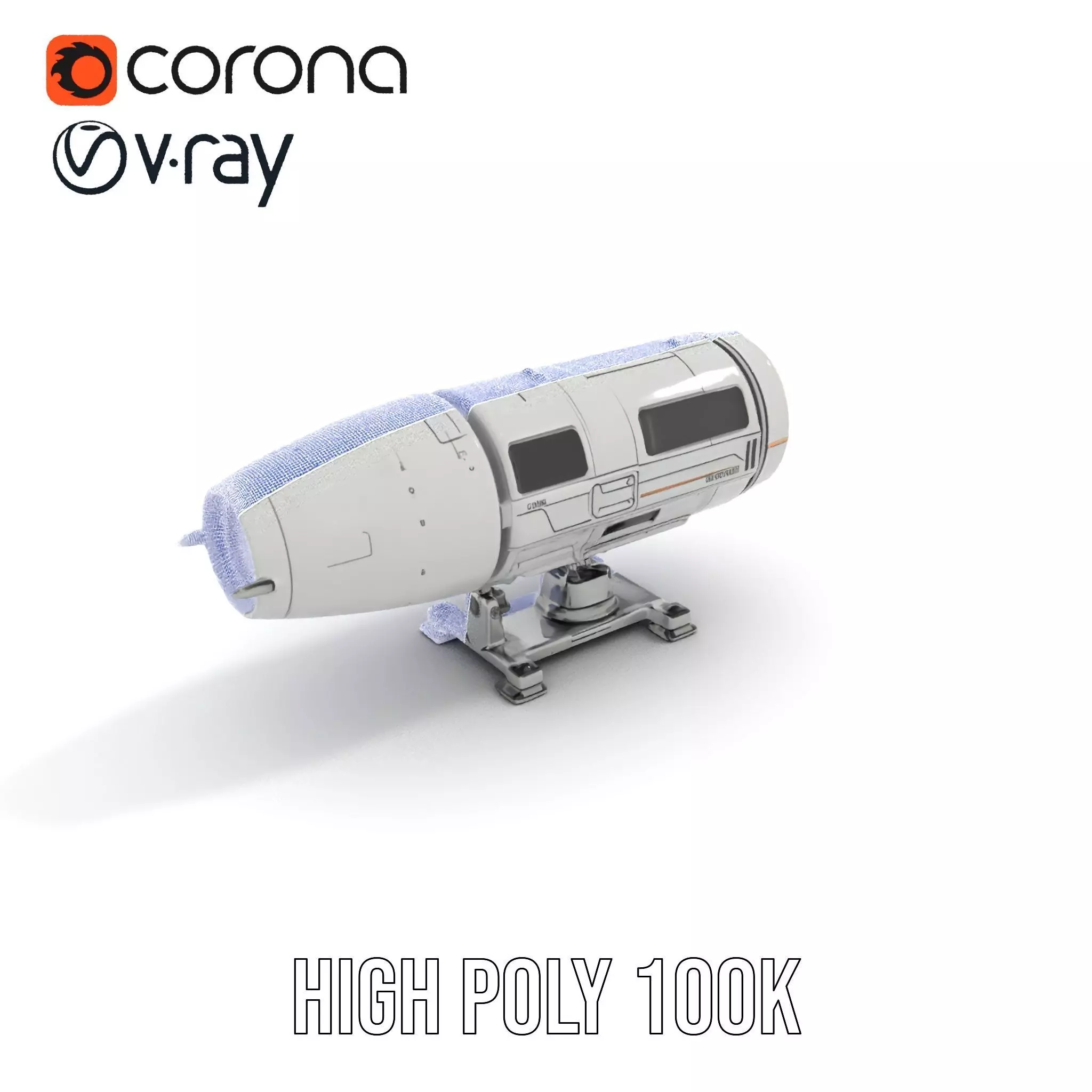 Futuristic Turret Model Pack Low-poly 3D model_24