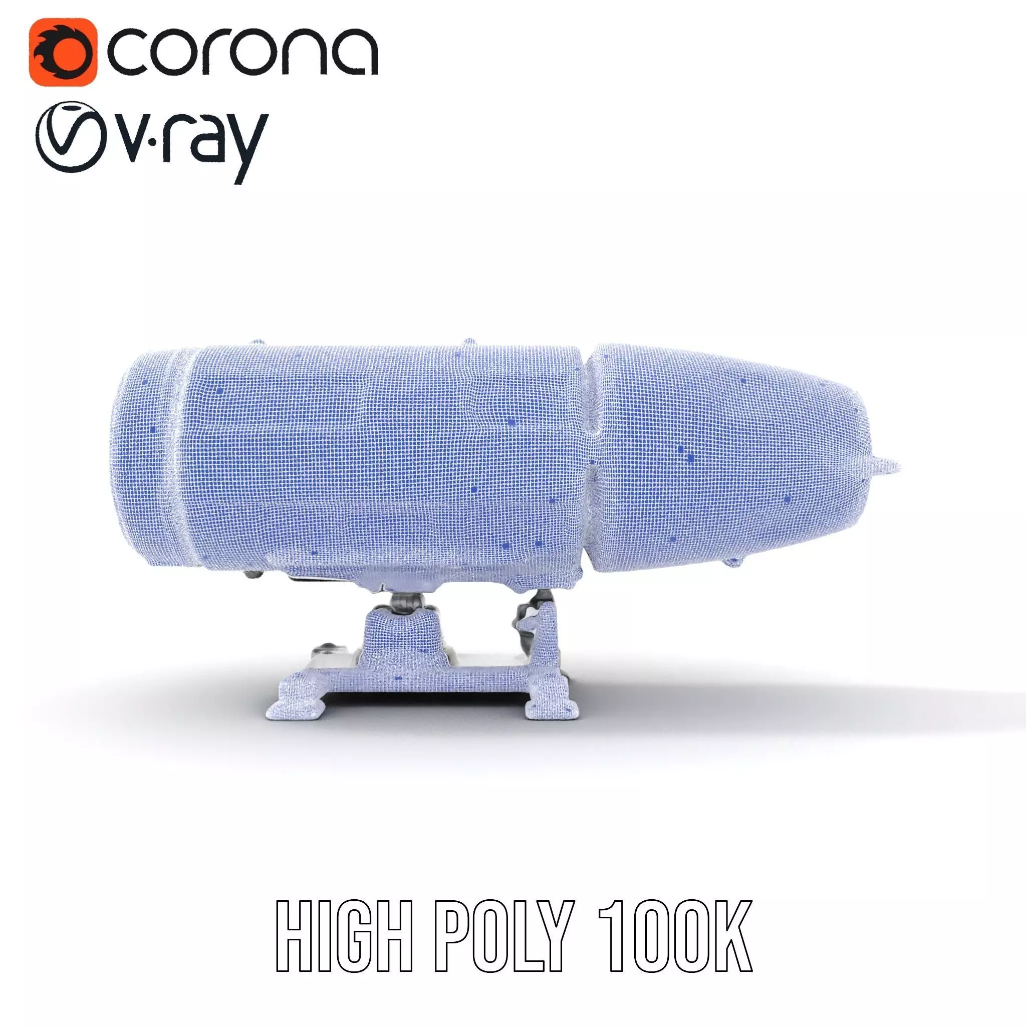 Futuristic Turret Model Pack Low-poly 3D model_30